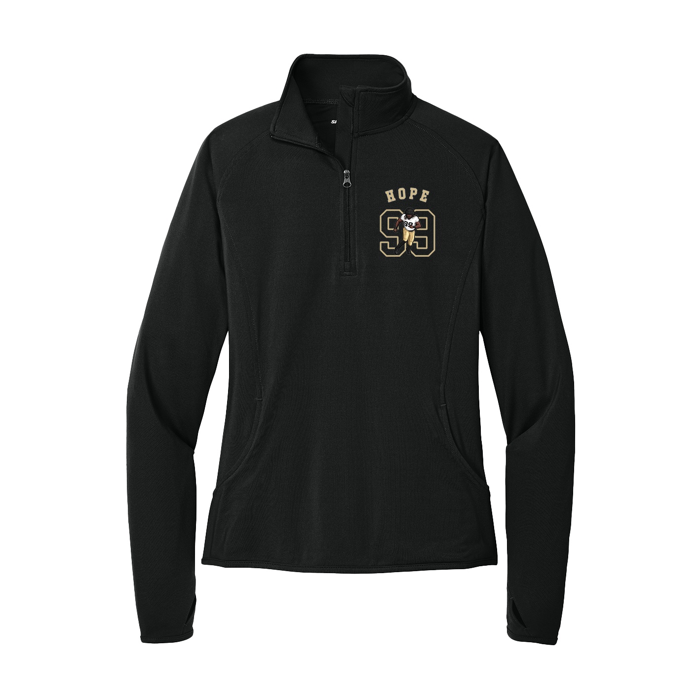 Women's Q-Zip Pullover — Shirsey Arch in Black