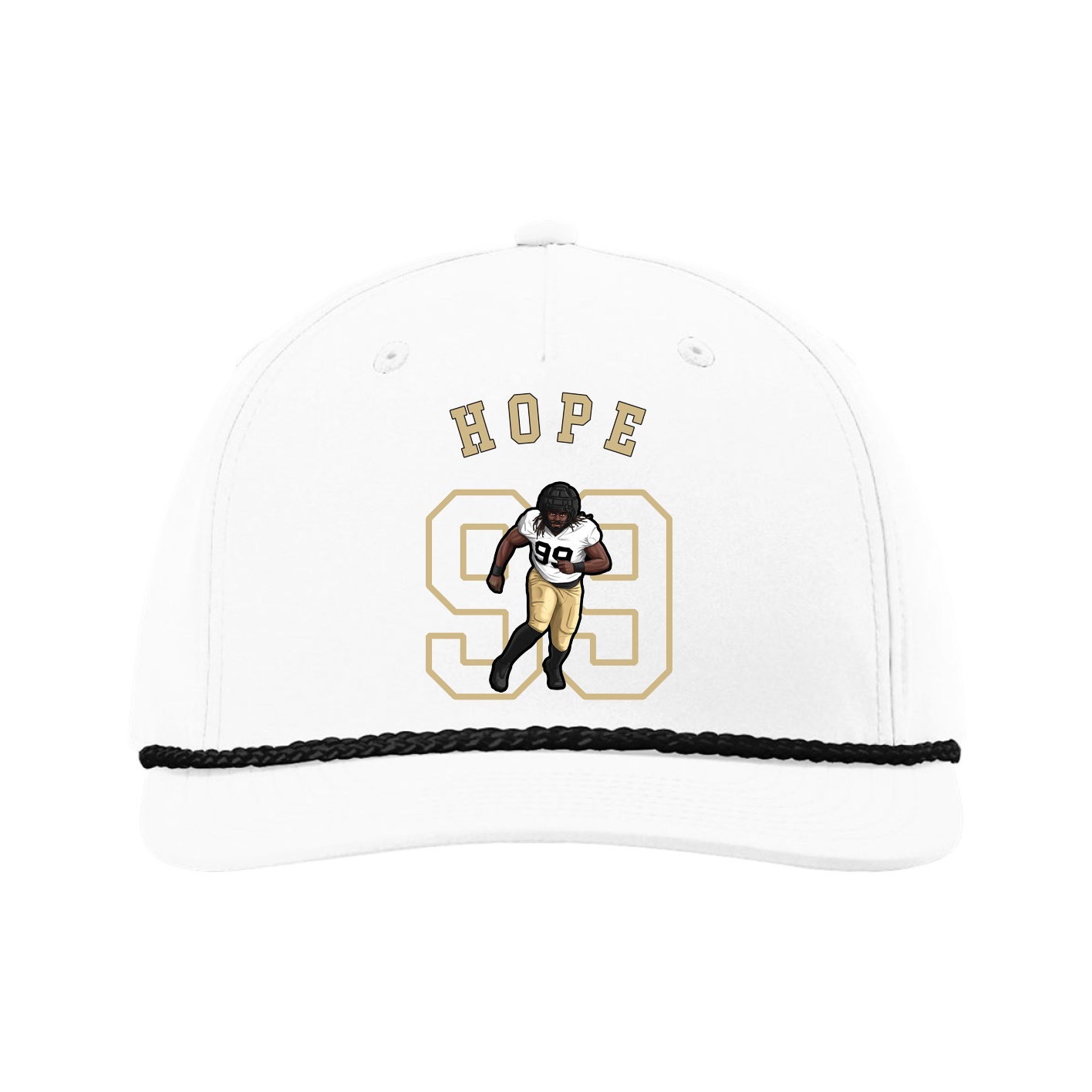 Five-Panel Classic Rope Cap — Shirsey Arch in White