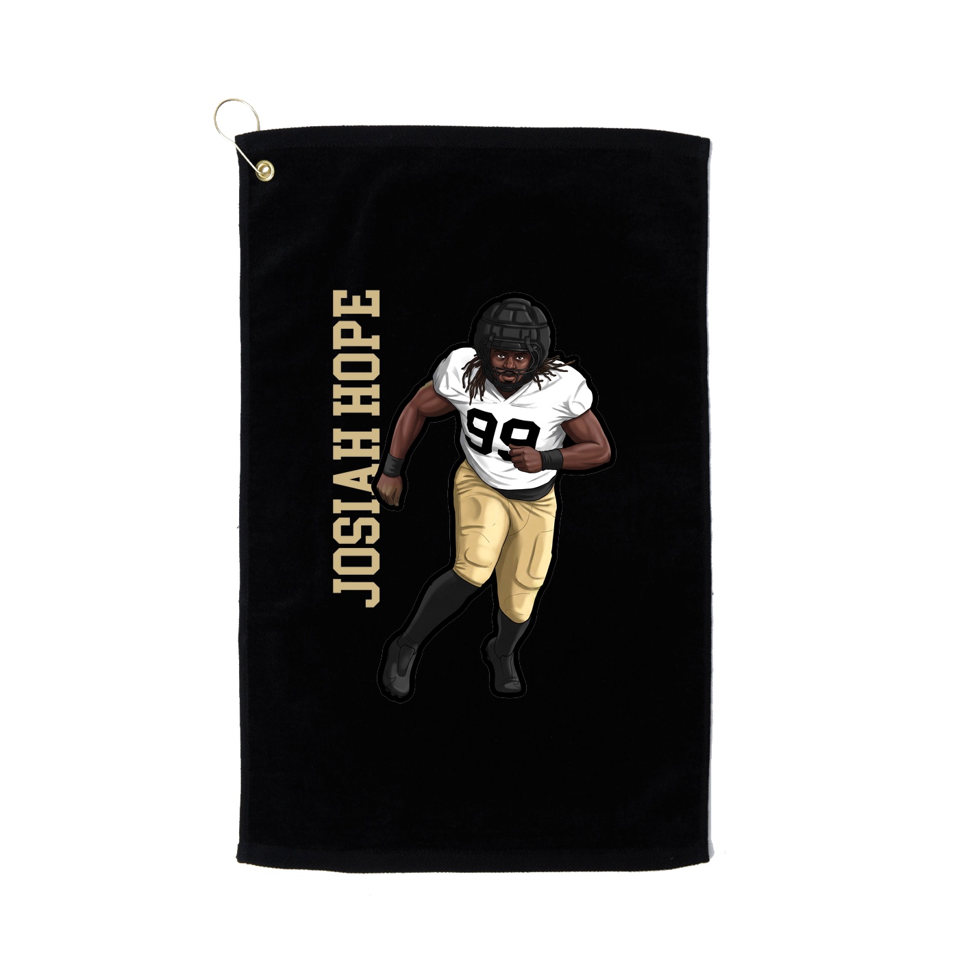 Golf Towel — Name Vertical in Black