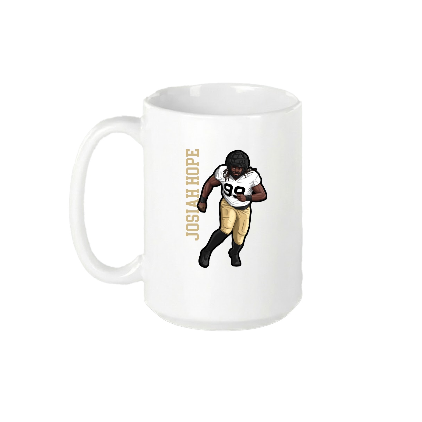 15oz Coffee Mug — Name Vertical in White