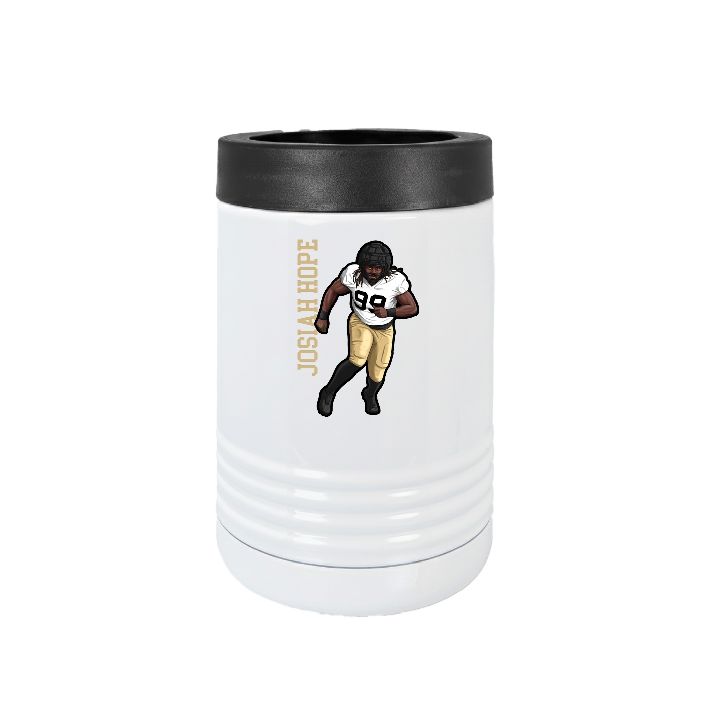 Beverage Holder — Name Vertical in White