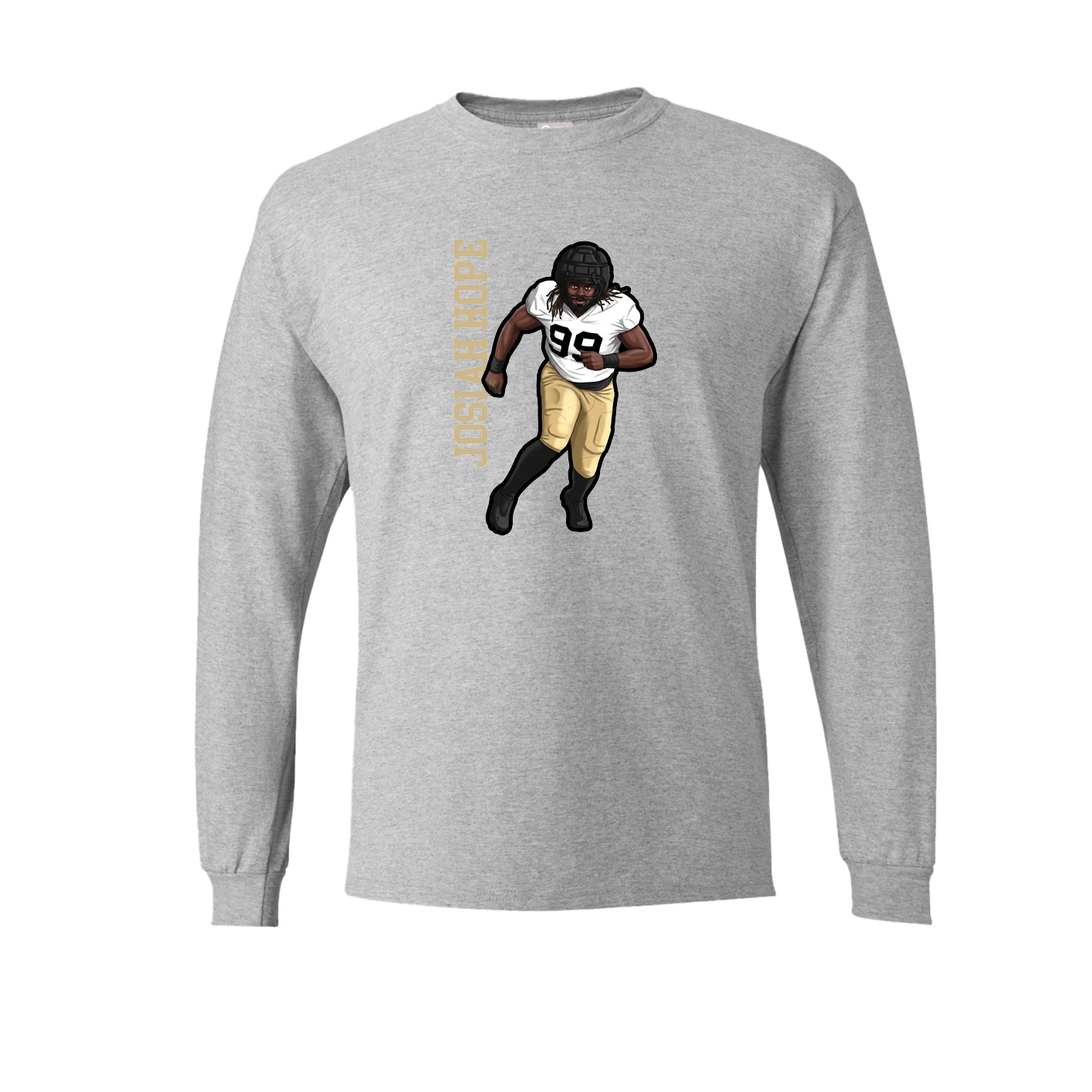 Long Sleeve Tee — Name Vertical in Grey
