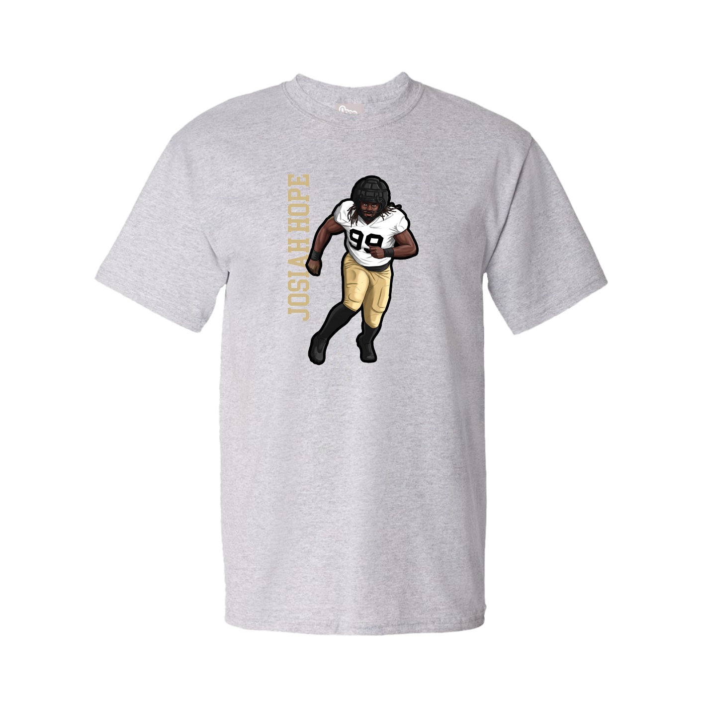 Youth Tee — Name Vertical in Grey