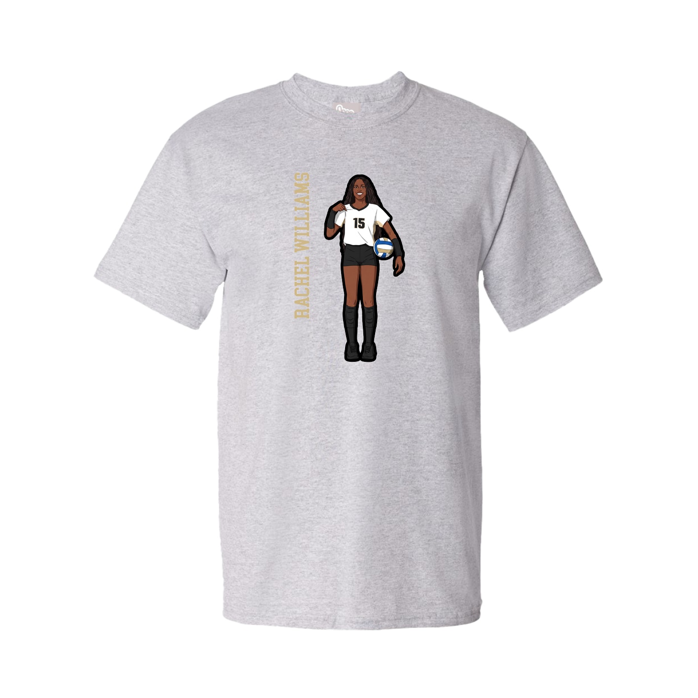 Youth Tee — Name Vertical in Grey