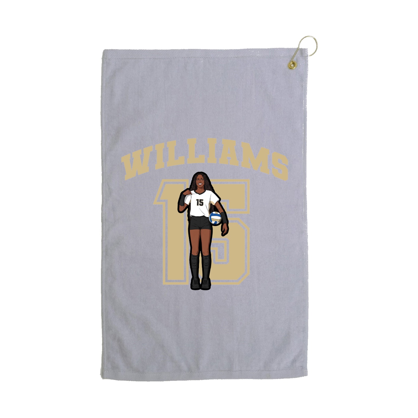 Golf Towel — Number in Grey