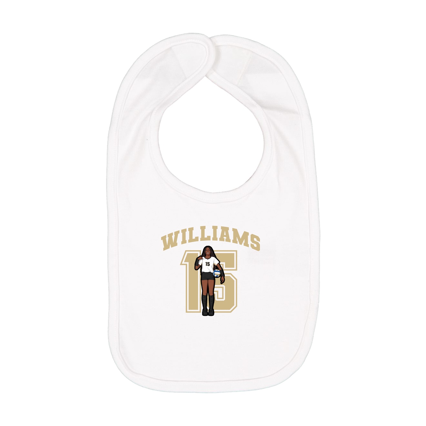 Infant Bib — Number in White
