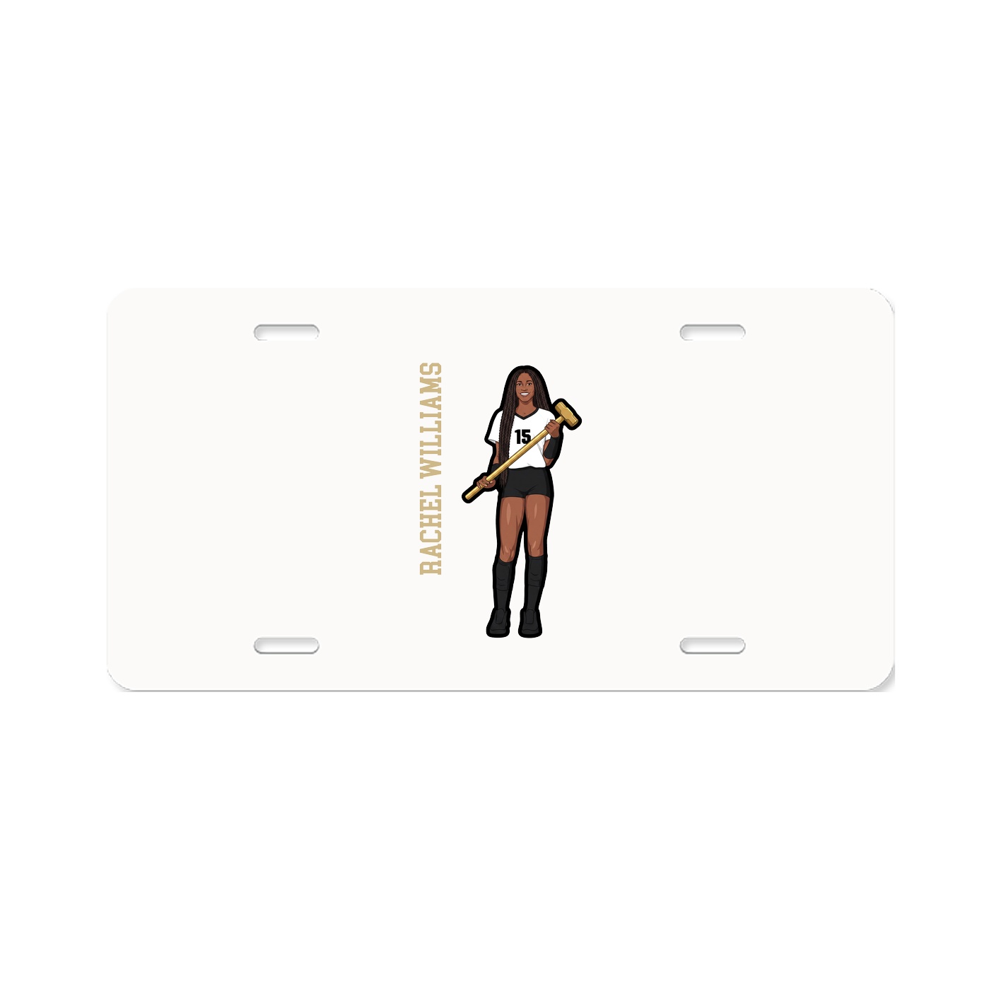 License Plate — Name Vertical in Classic