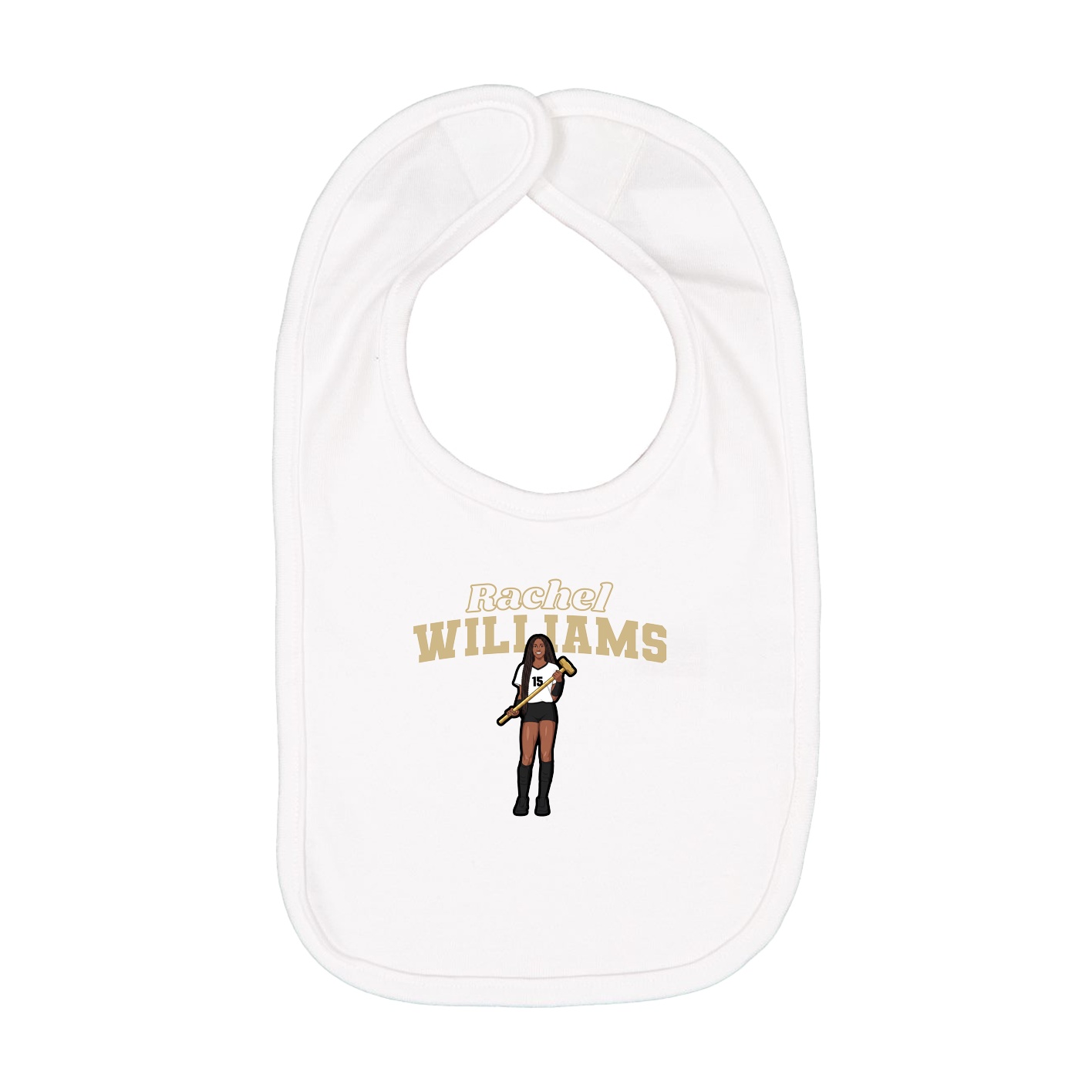 Infant Bib — Name Arch in White