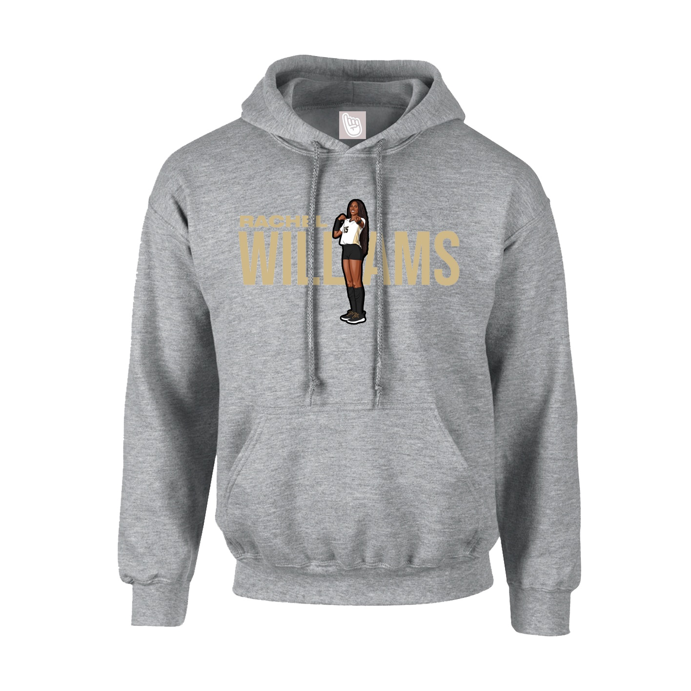 Hoodie — Player Name in Grey