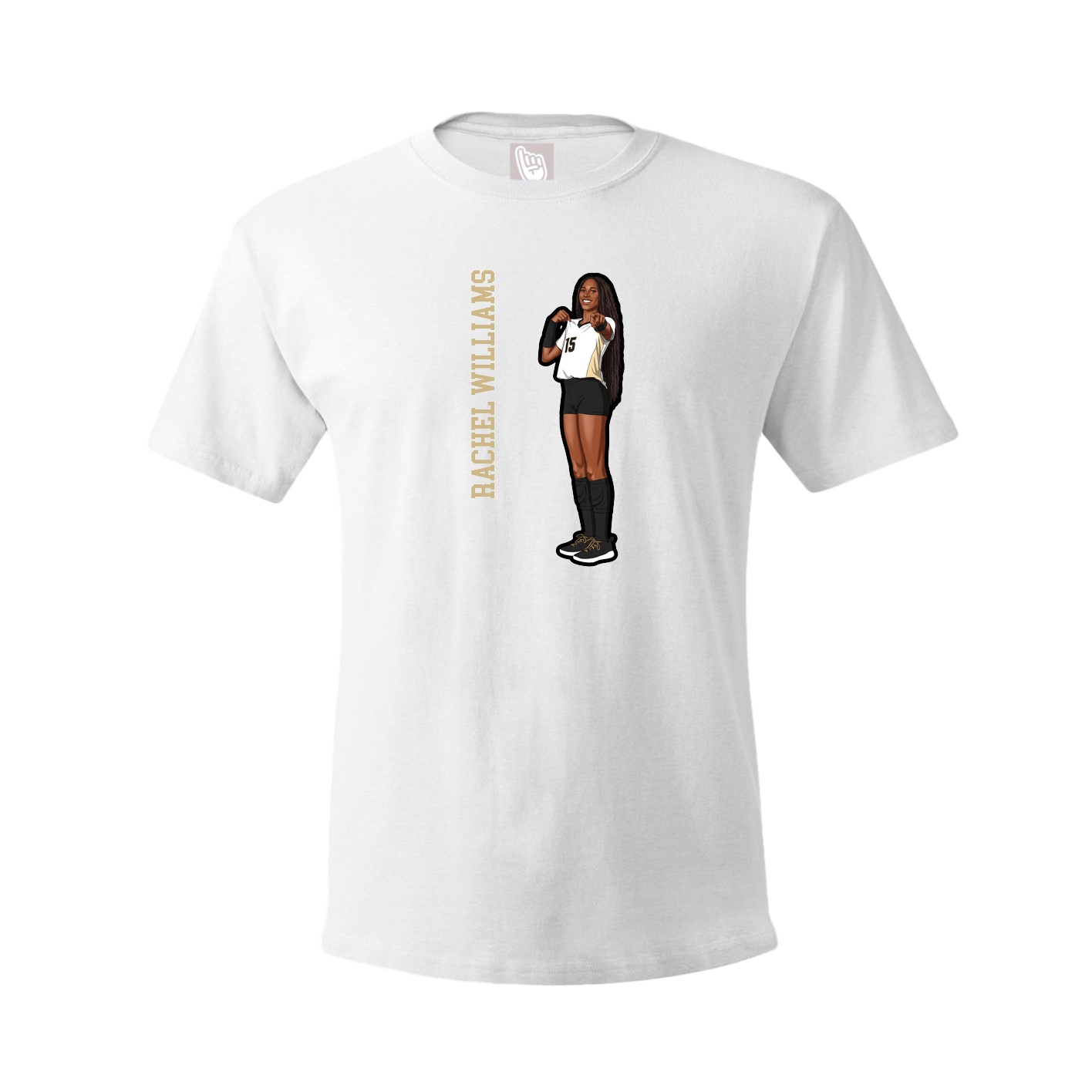 Youth Tee — Name Vertical in White