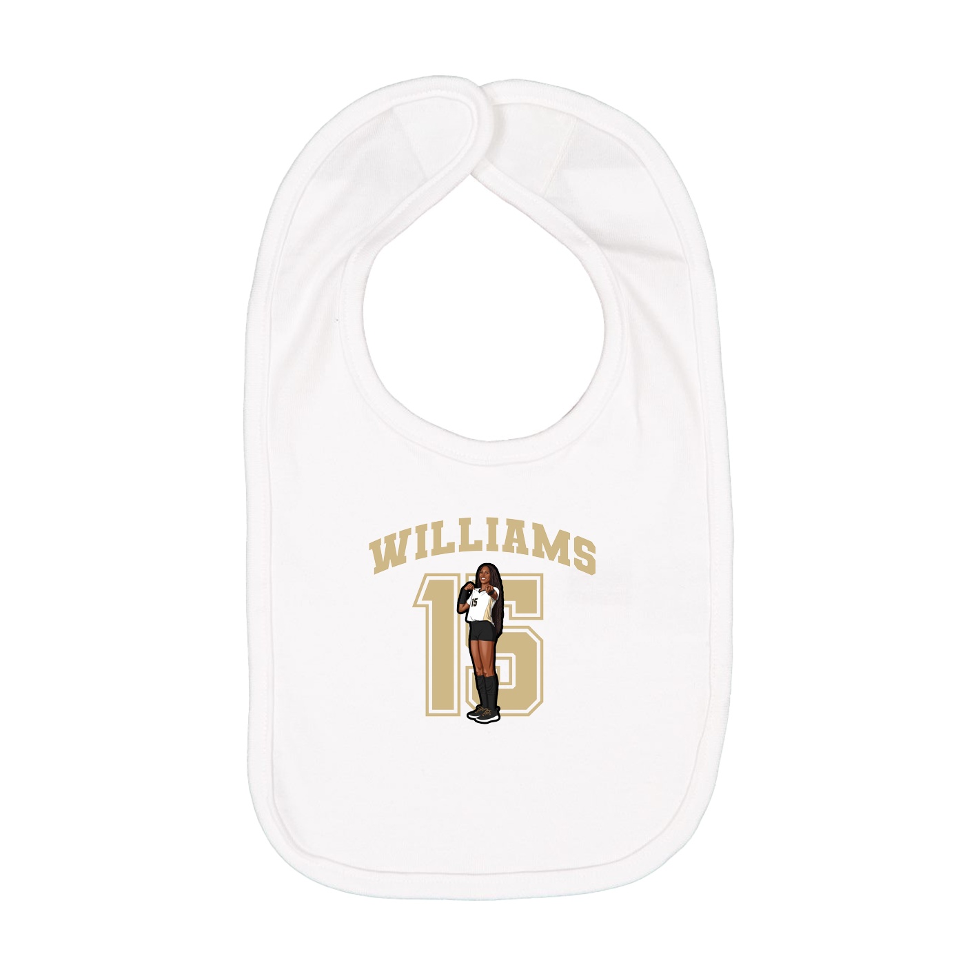 Infant Bib — Number in White