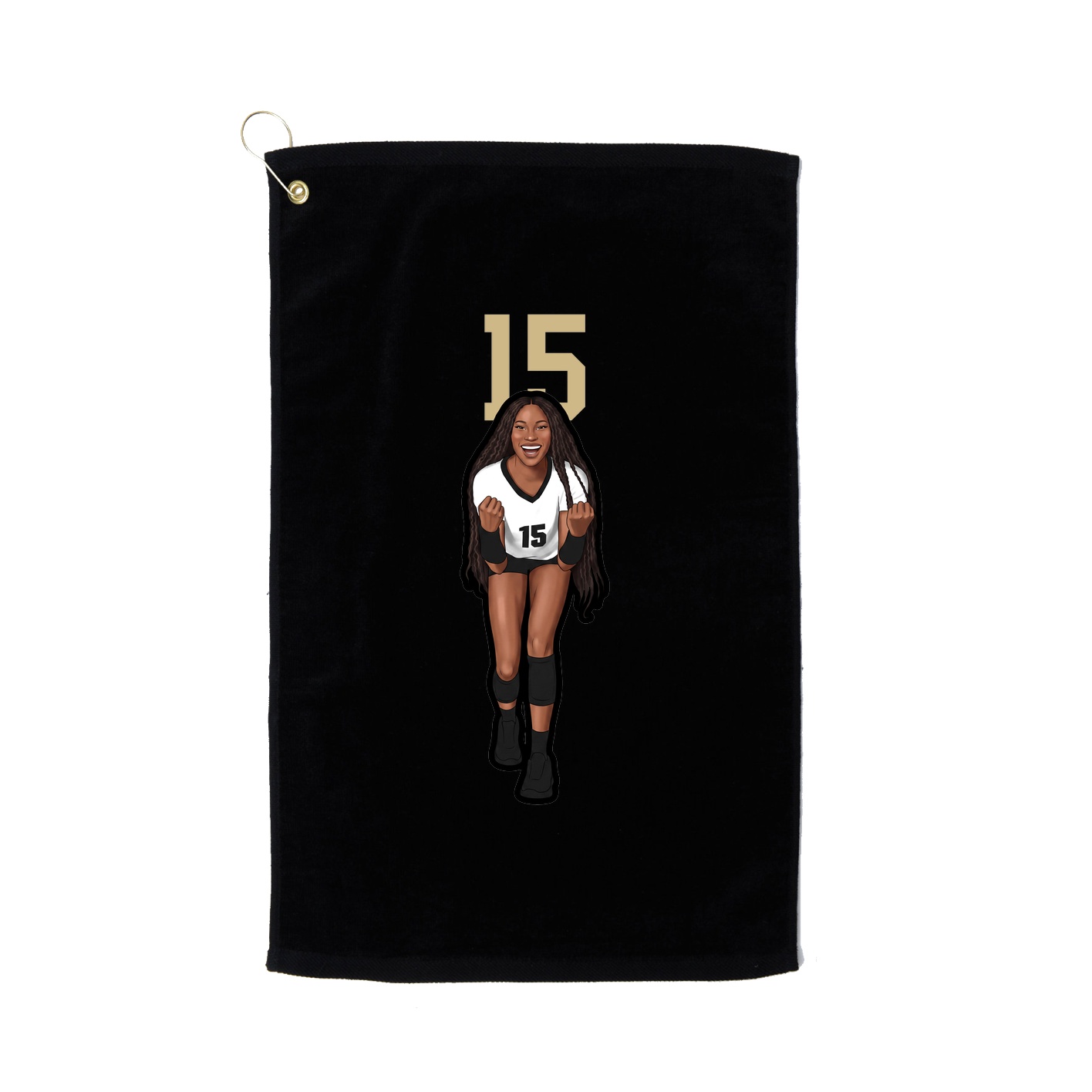 Golf Towel — Number Top in Black