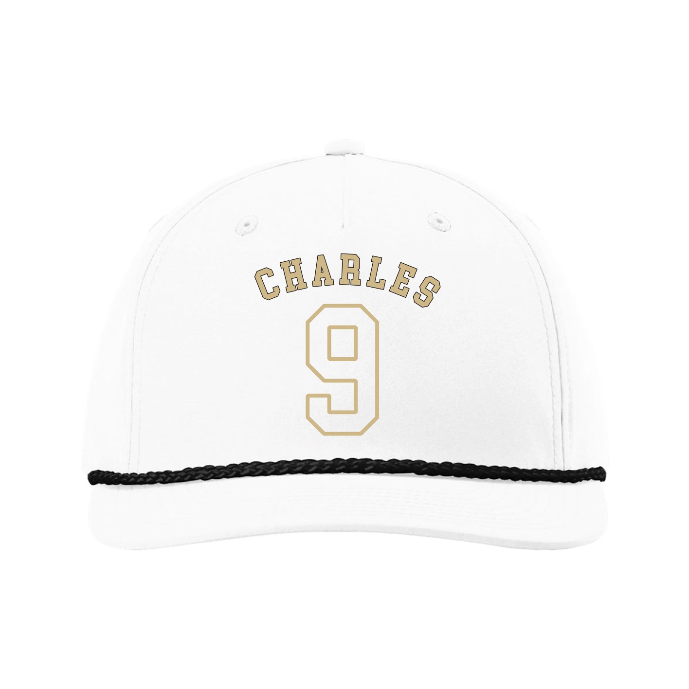 Five-Panel Classic Rope Cap — Shirsey Arch in White