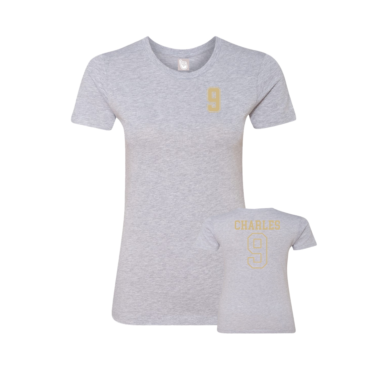 Womens Tee — Chest Back in Grey