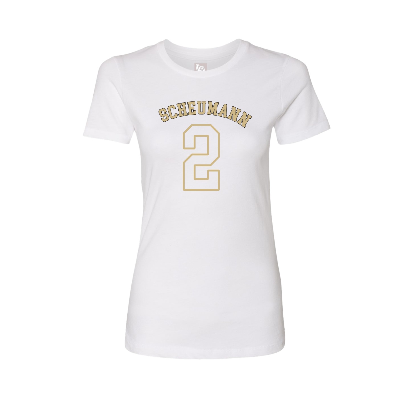 Fitted Women's Tee — Shirsey Arch in White
