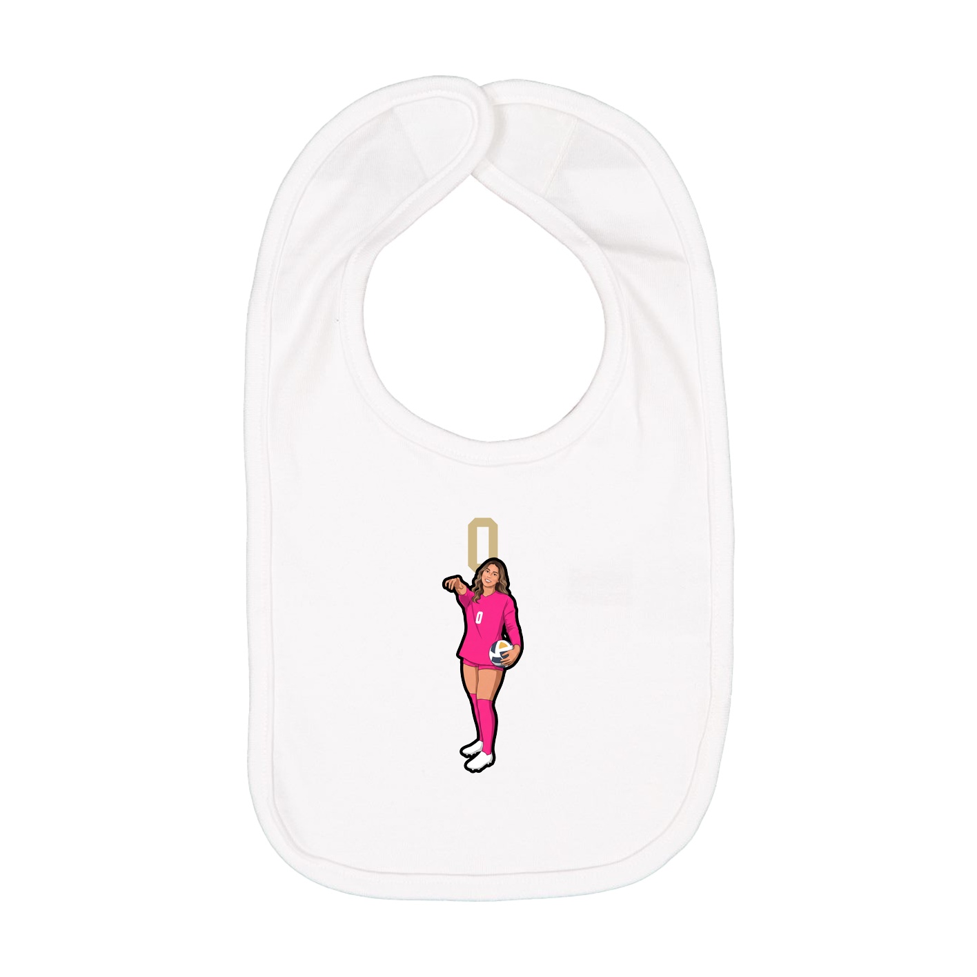 Infant Bib — Number Top in White