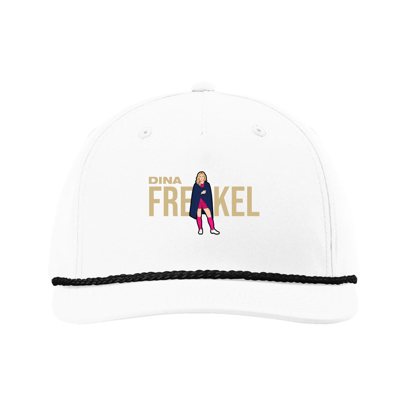 Five-Panel Classic Rope Cap — Player Name in White