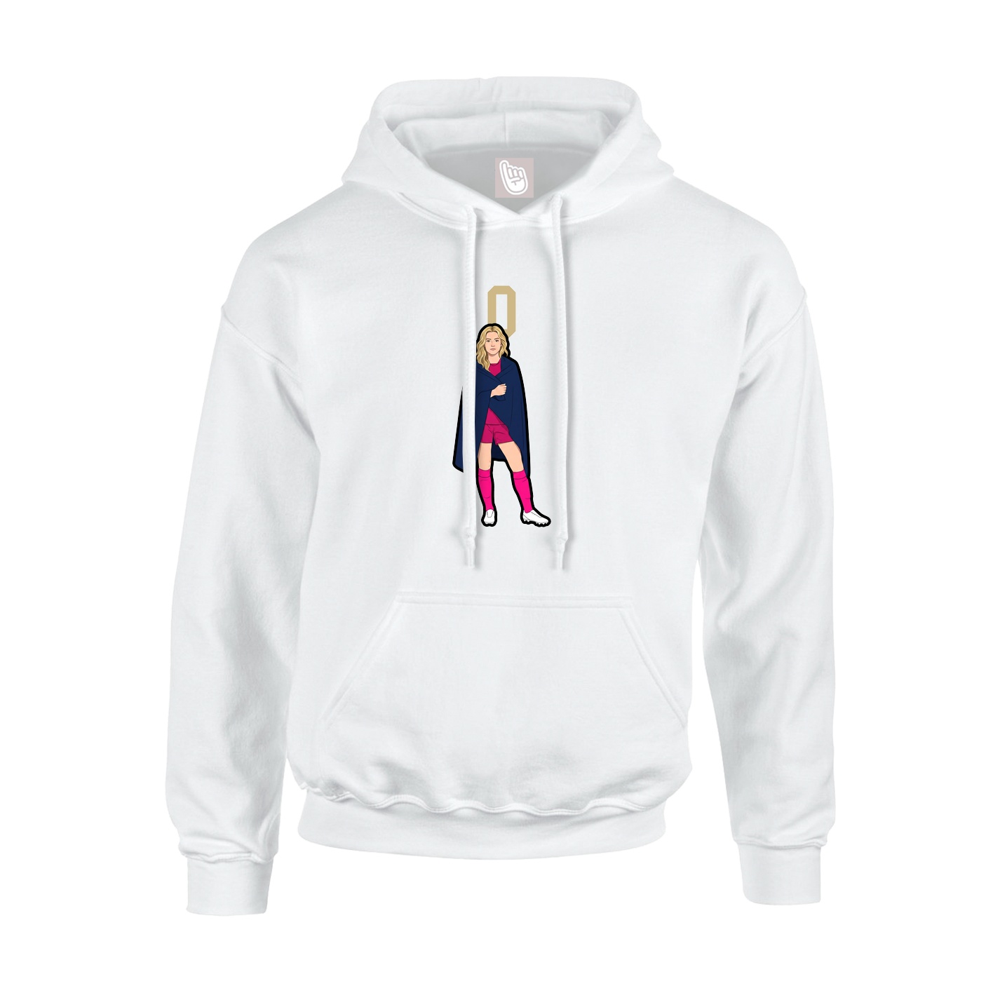 Youth Hoodie — Number Top in White