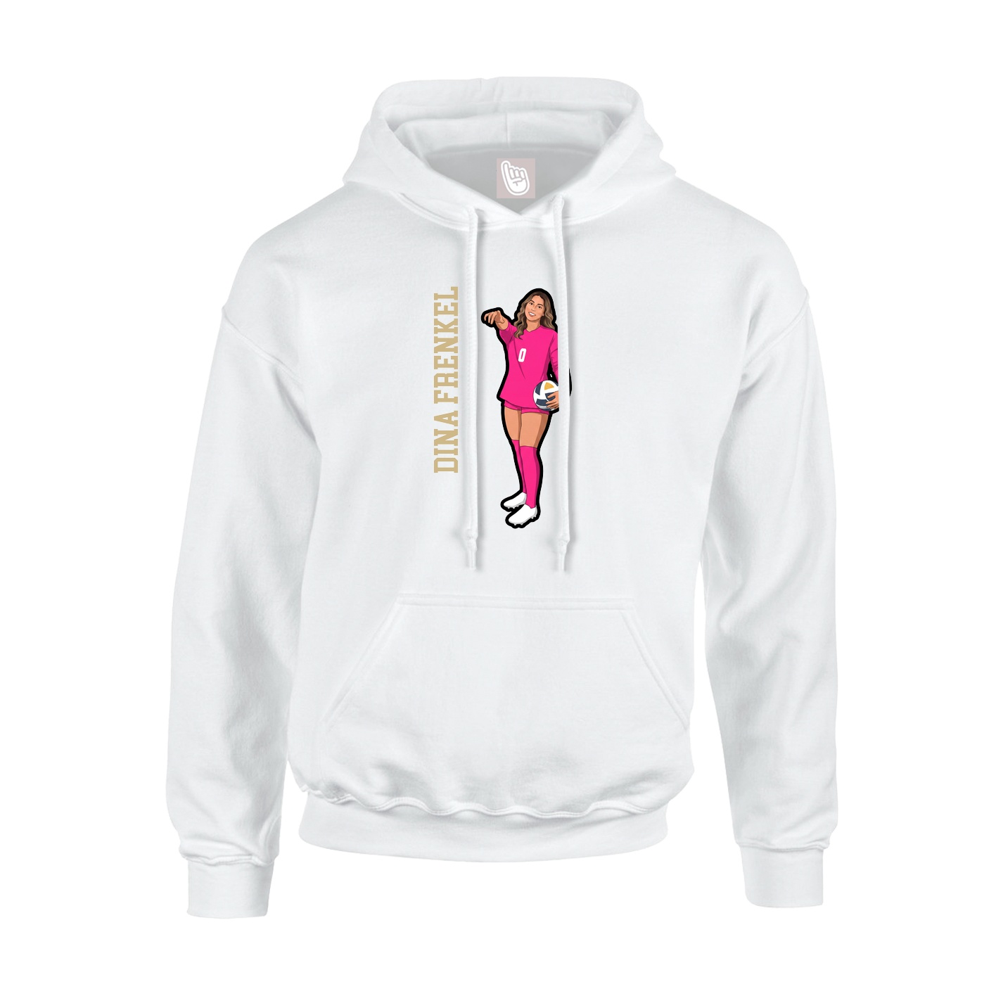 Hoodie — Name Vertical in White