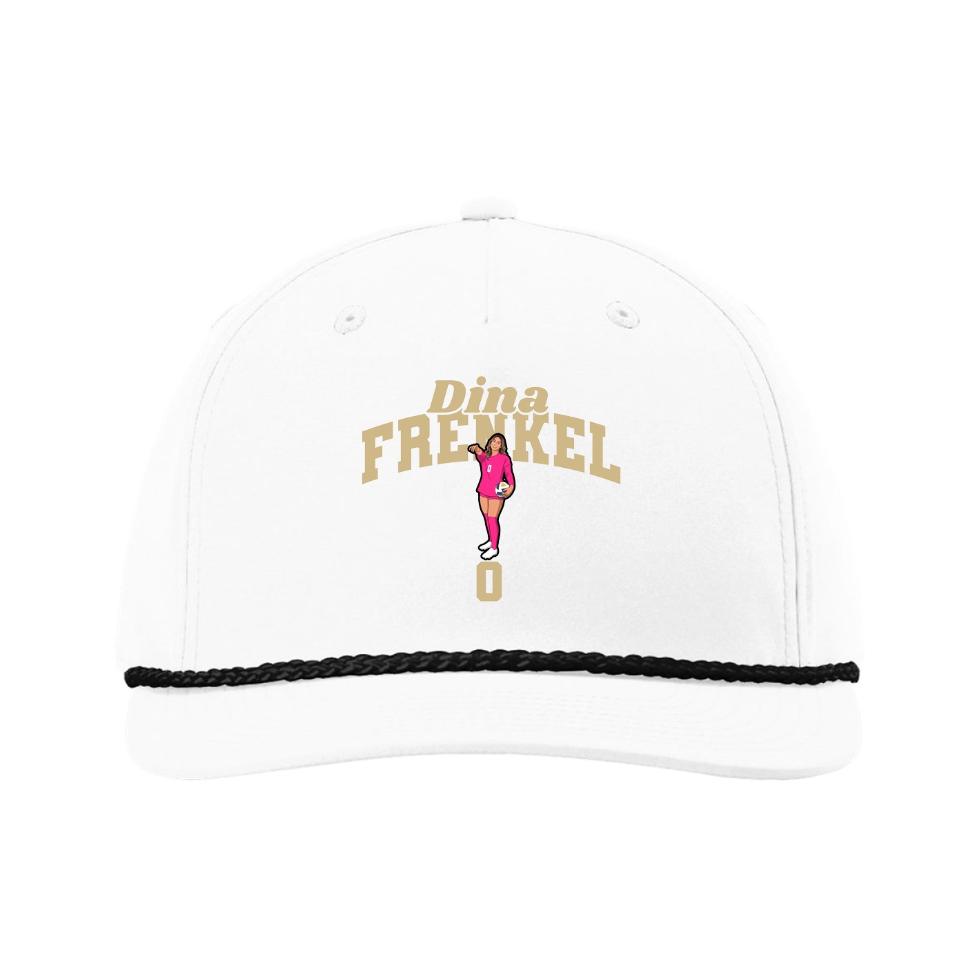Five-Panel Classic Rope Cap — Signature Arch in White