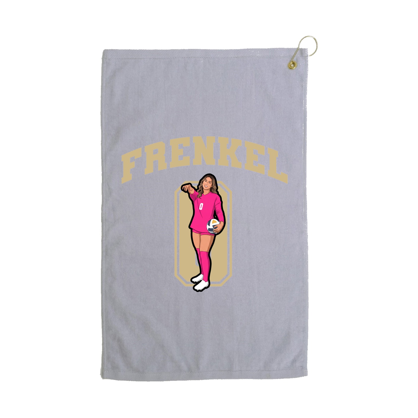 Golf Towel — Number in Grey