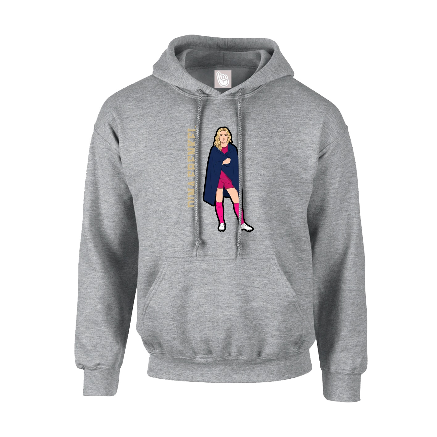 Youth Hoodie — Name Vertical in Grey