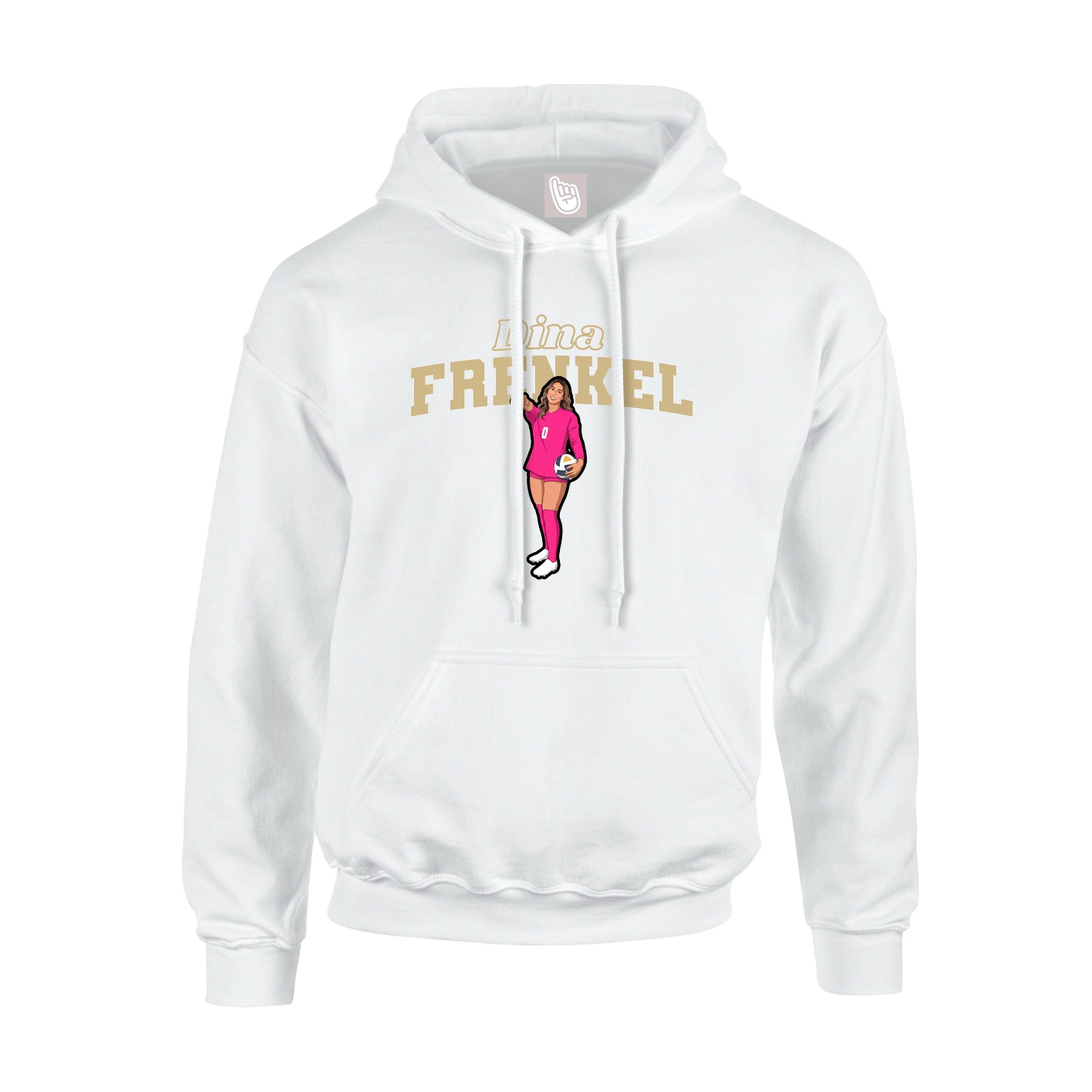 Youth Hoodie — Name Arch in White