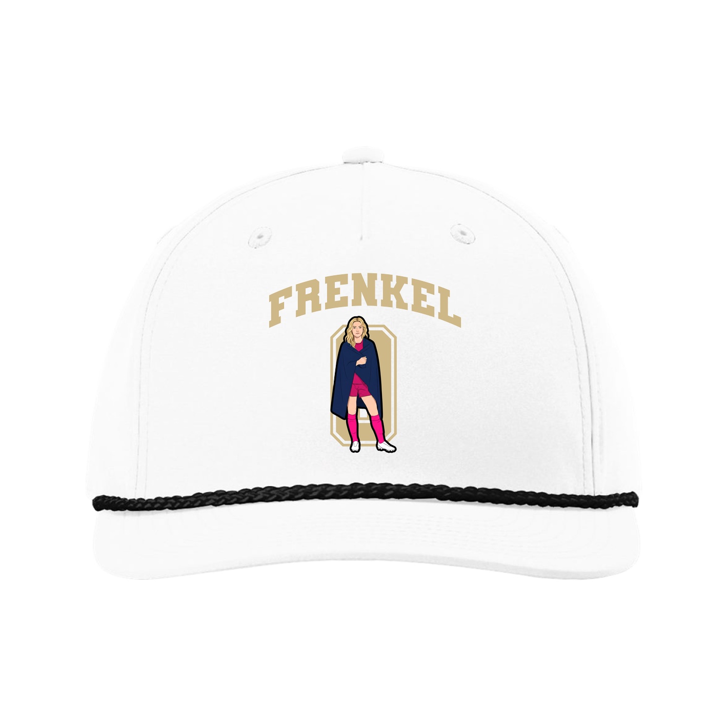 Five-Panel Classic Rope Cap — Number in White