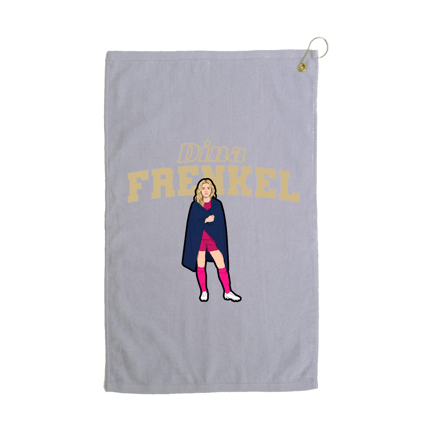 Golf Towel — Name Arch in Grey