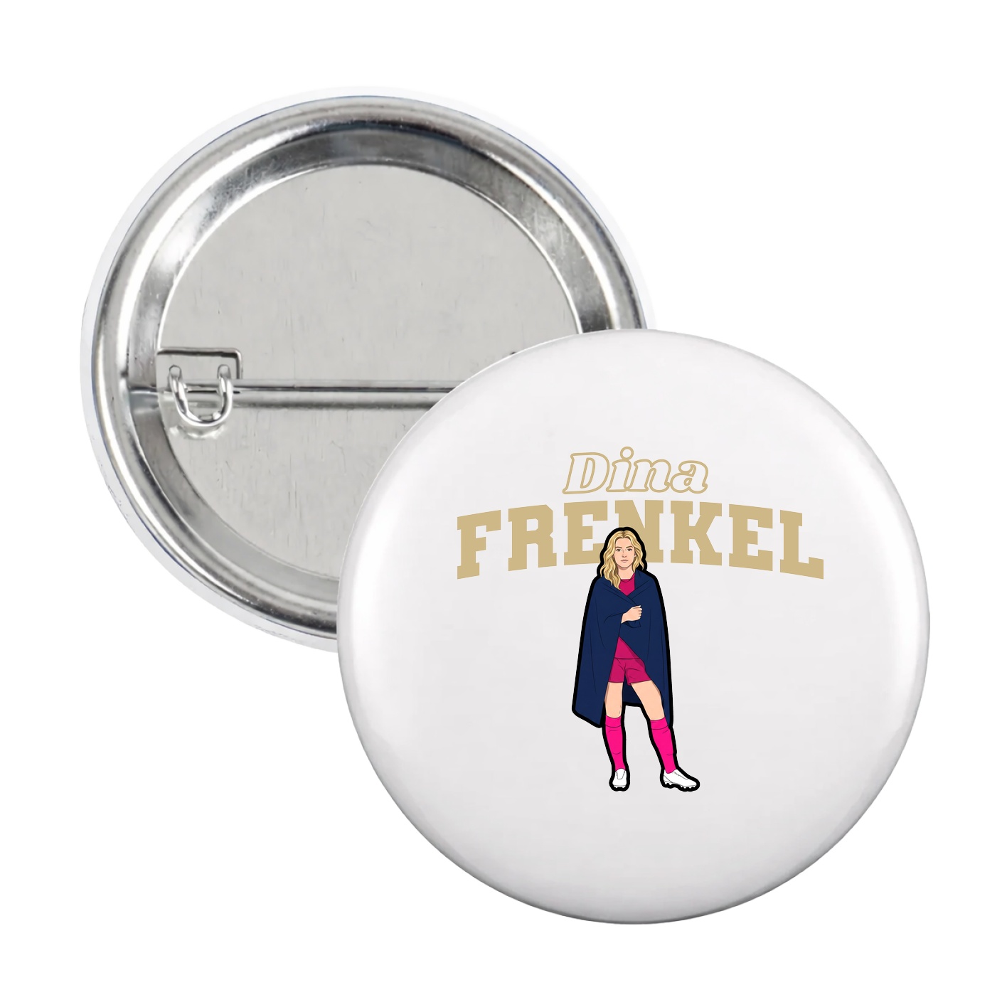 Game Day Button — Name Arch in White