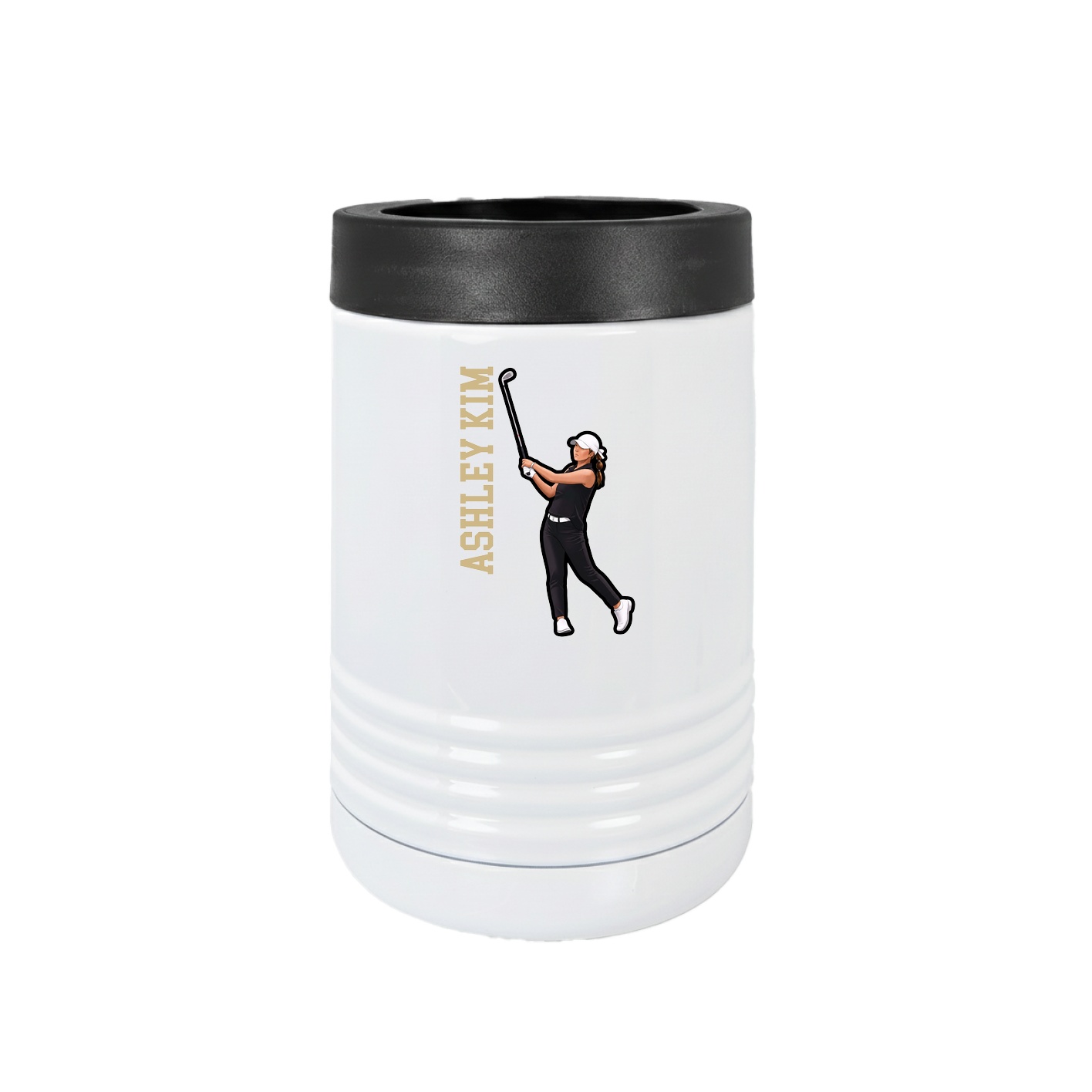 Beverage Holder — Name Vertical in White