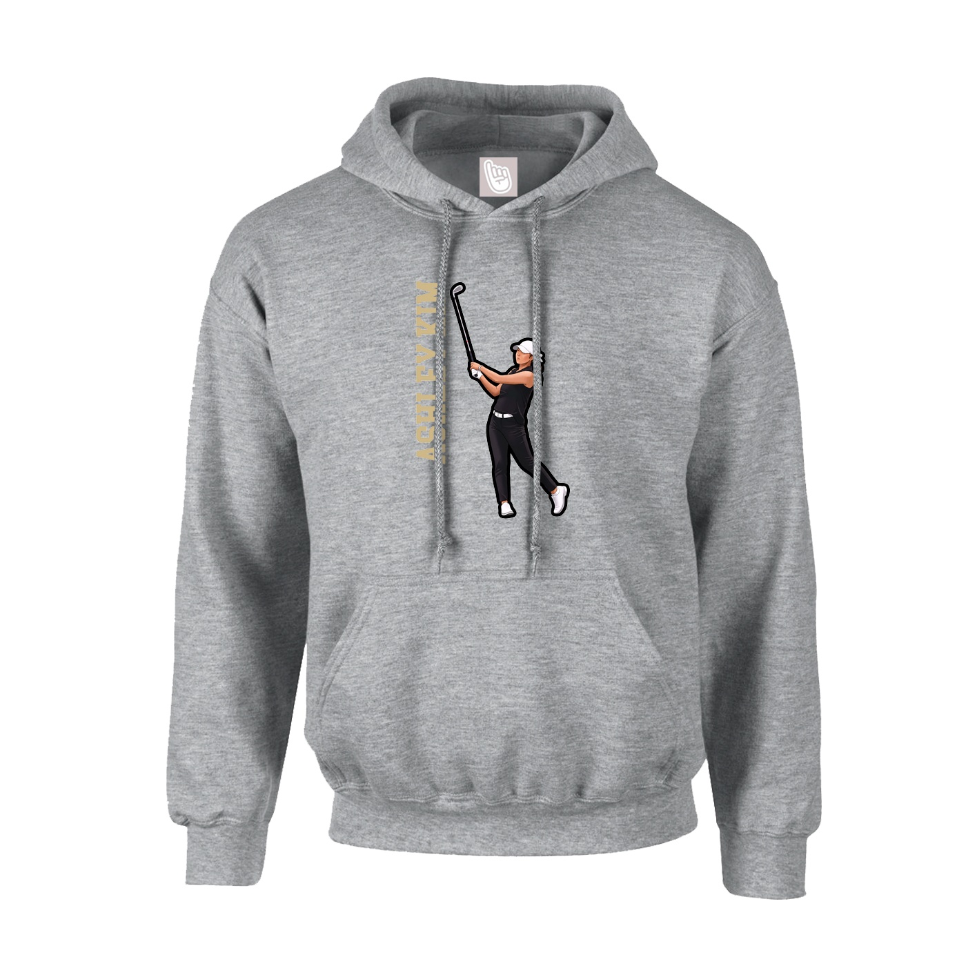 Youth Hoodie — Name Vertical in Grey