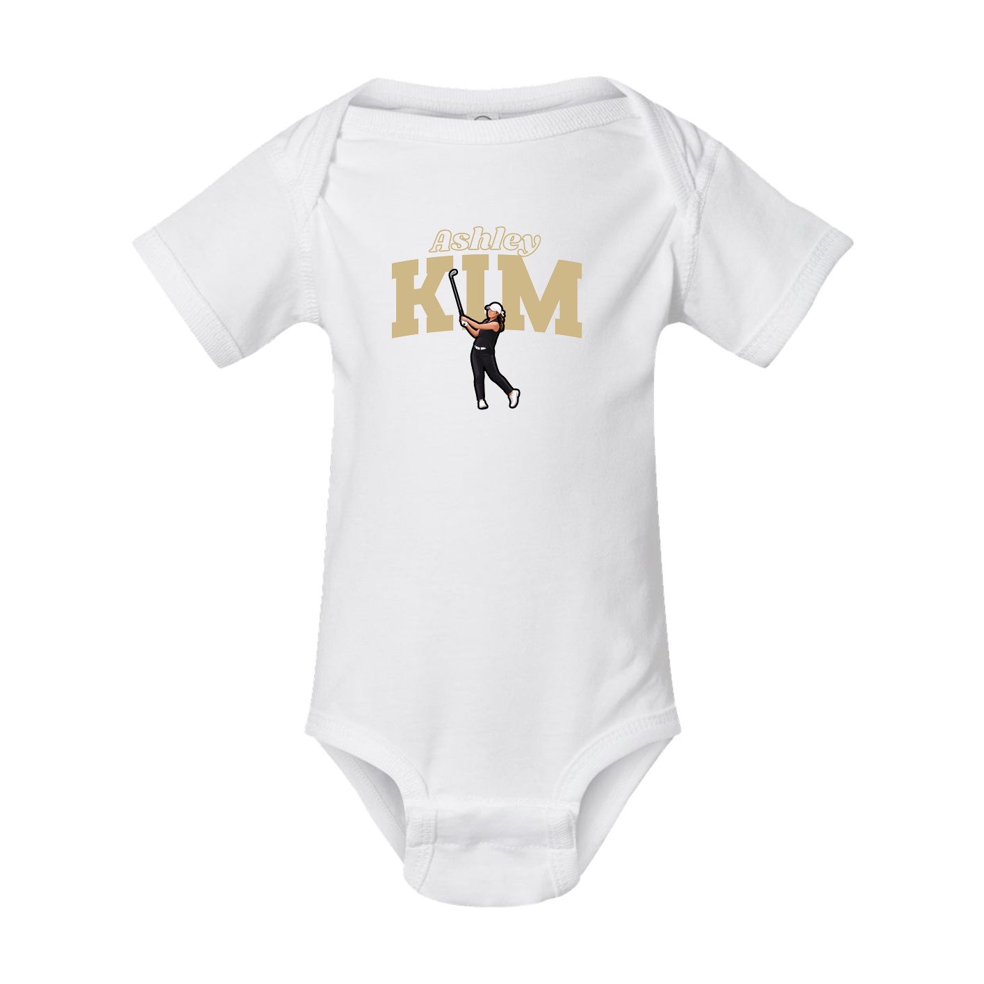 Baby Onesie — Name Arch in White