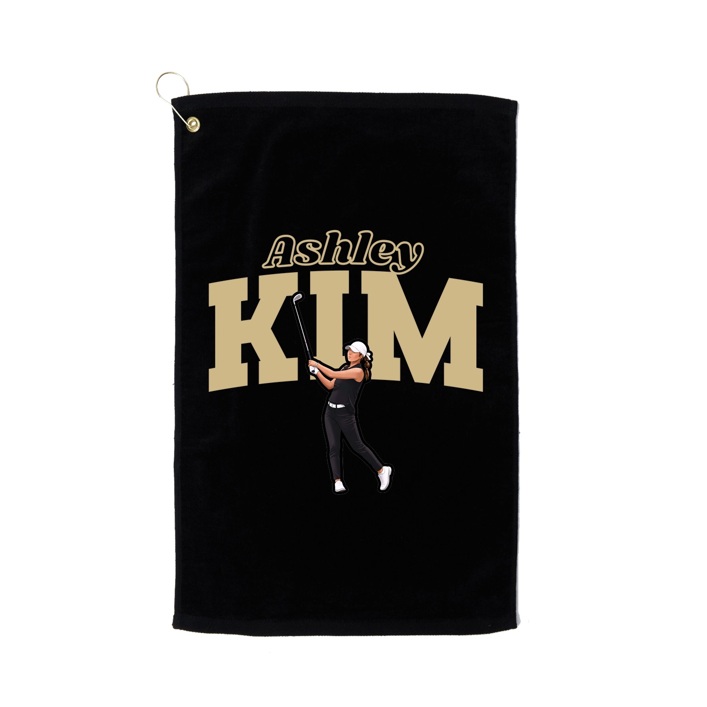 Golf Towel — Name Arch in Black