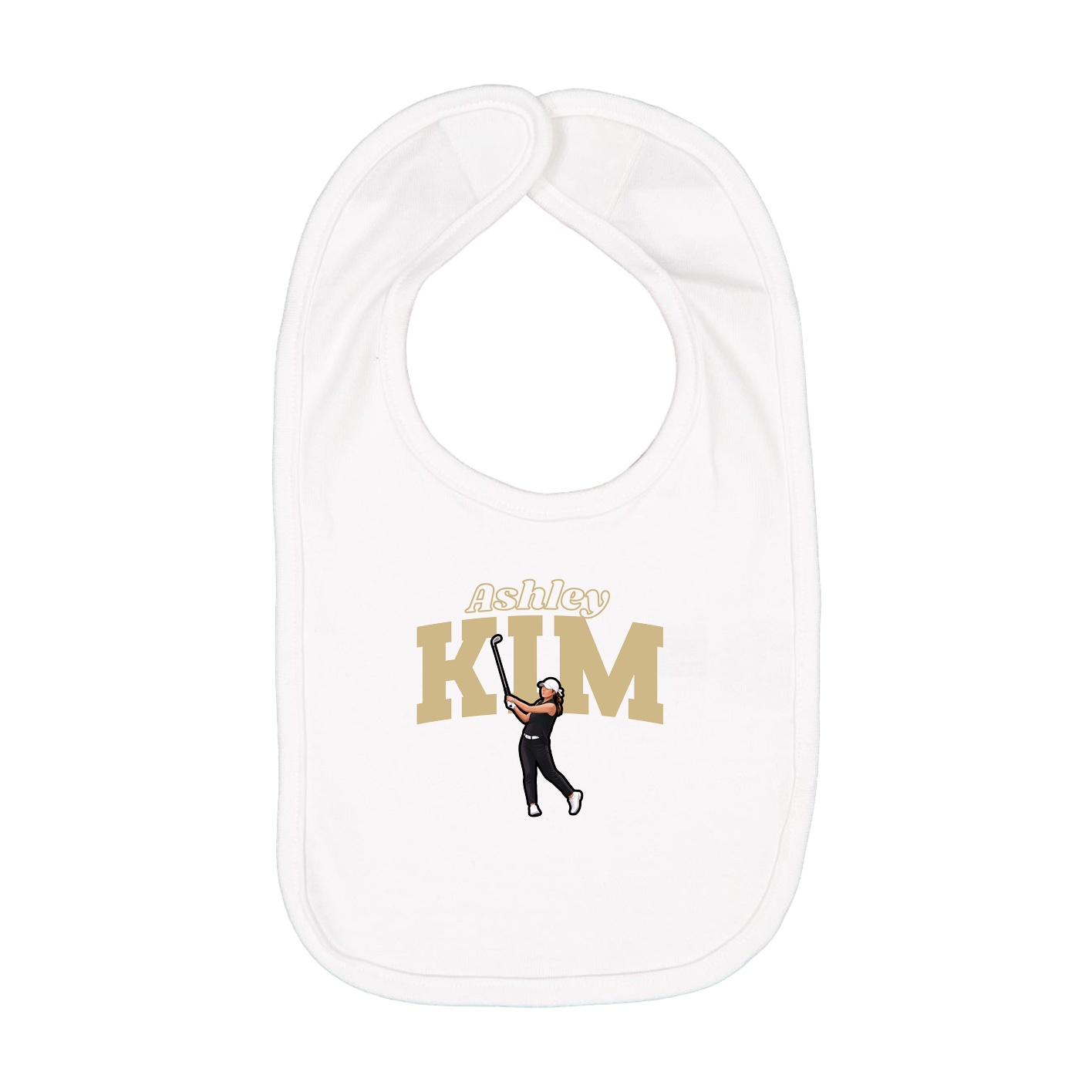 Infant Bib — Name Arch in White