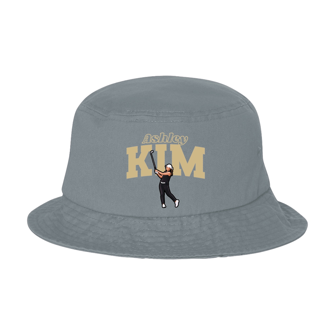 Bucket Cap — Name Arch in Grey