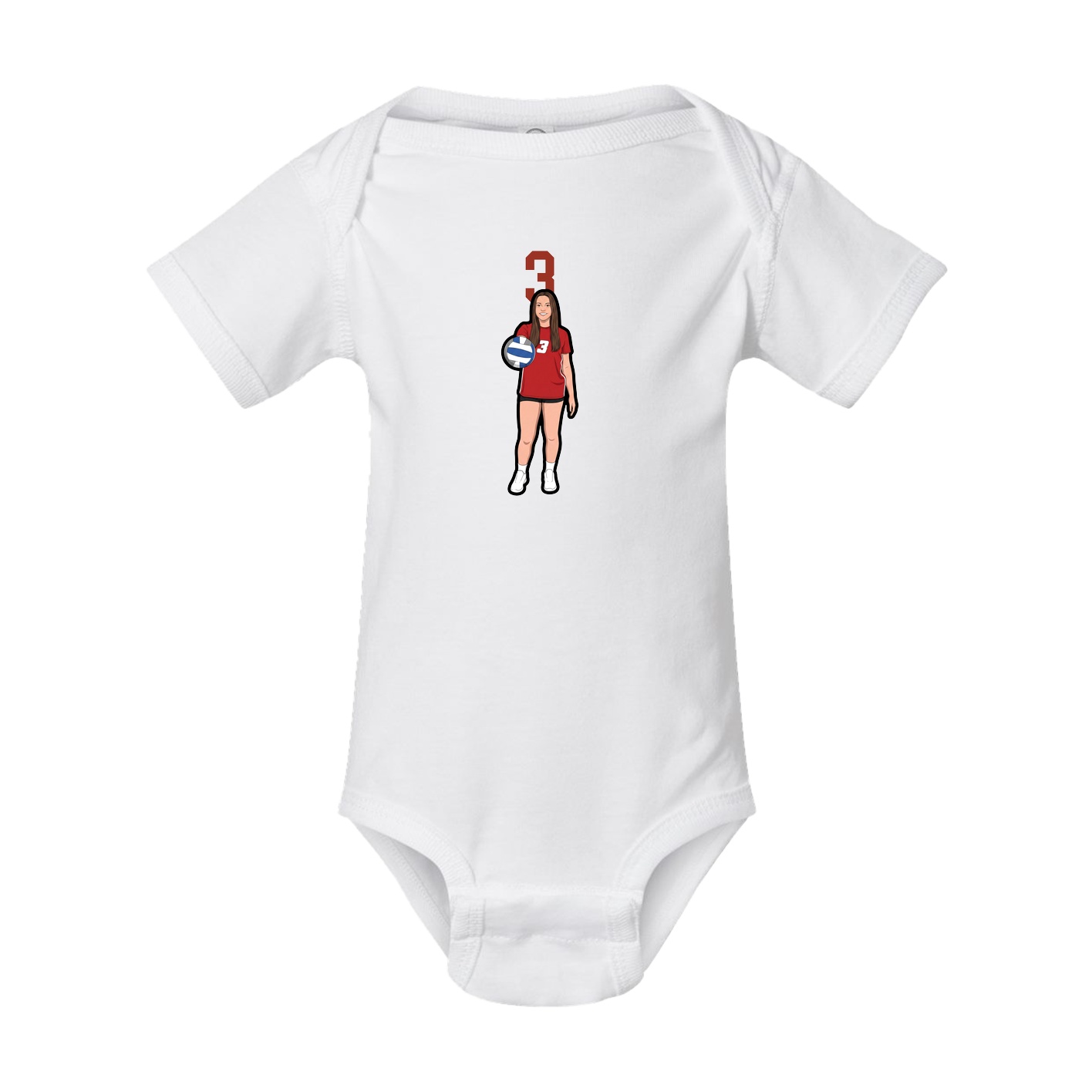 Baby Onesie — Number Top in White