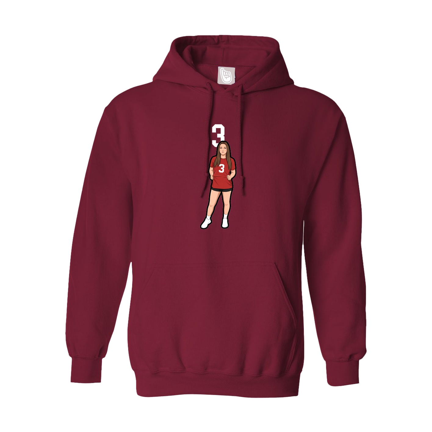 Hoodie — Number Top in Cardinal