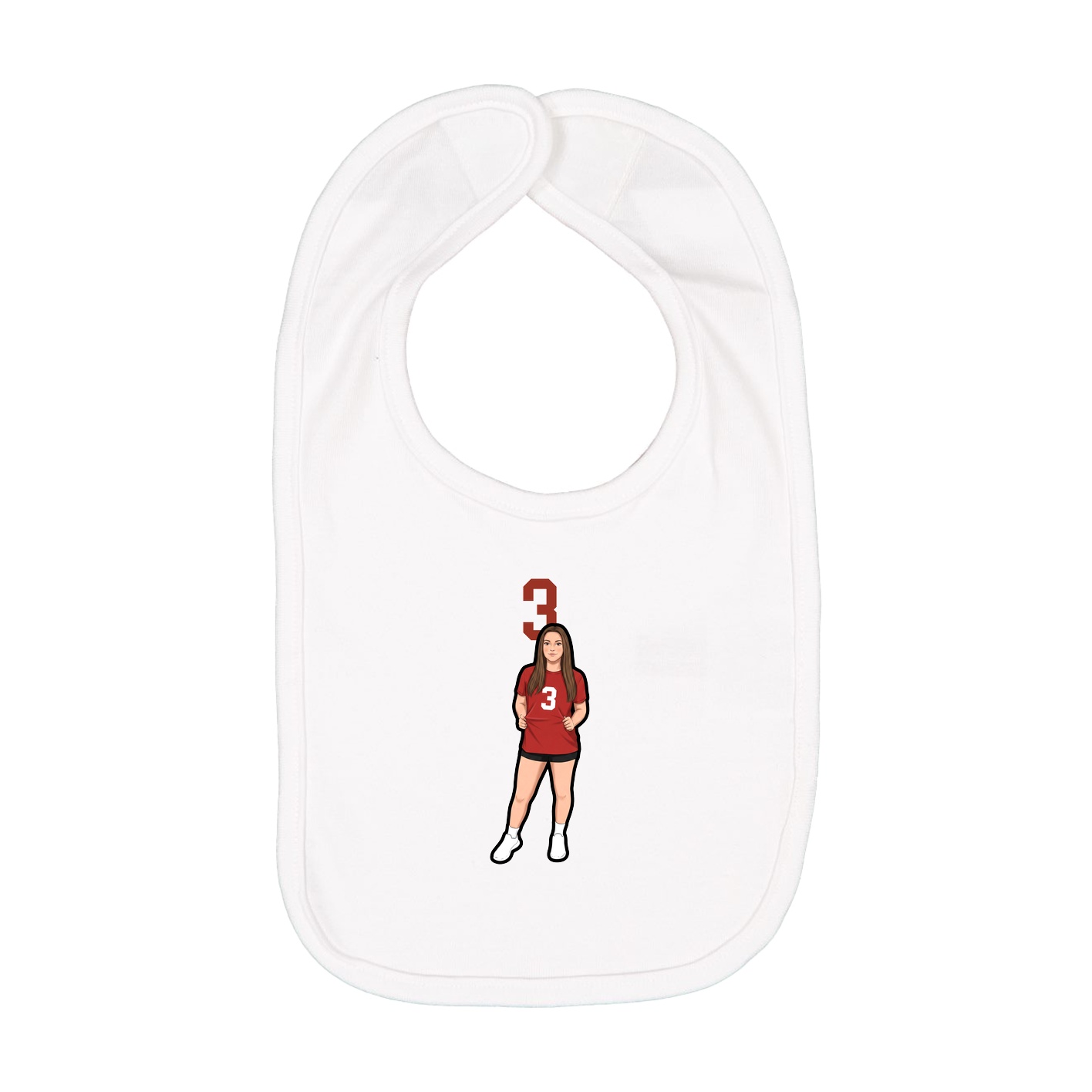 Infant Bib — Number Top in White