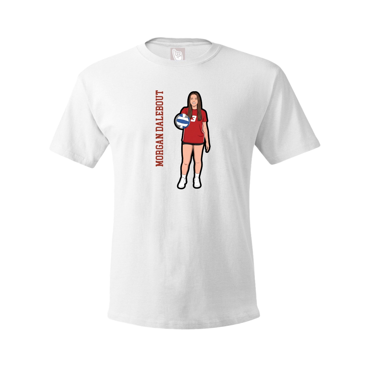 Youth Tee — Name Vertical in White