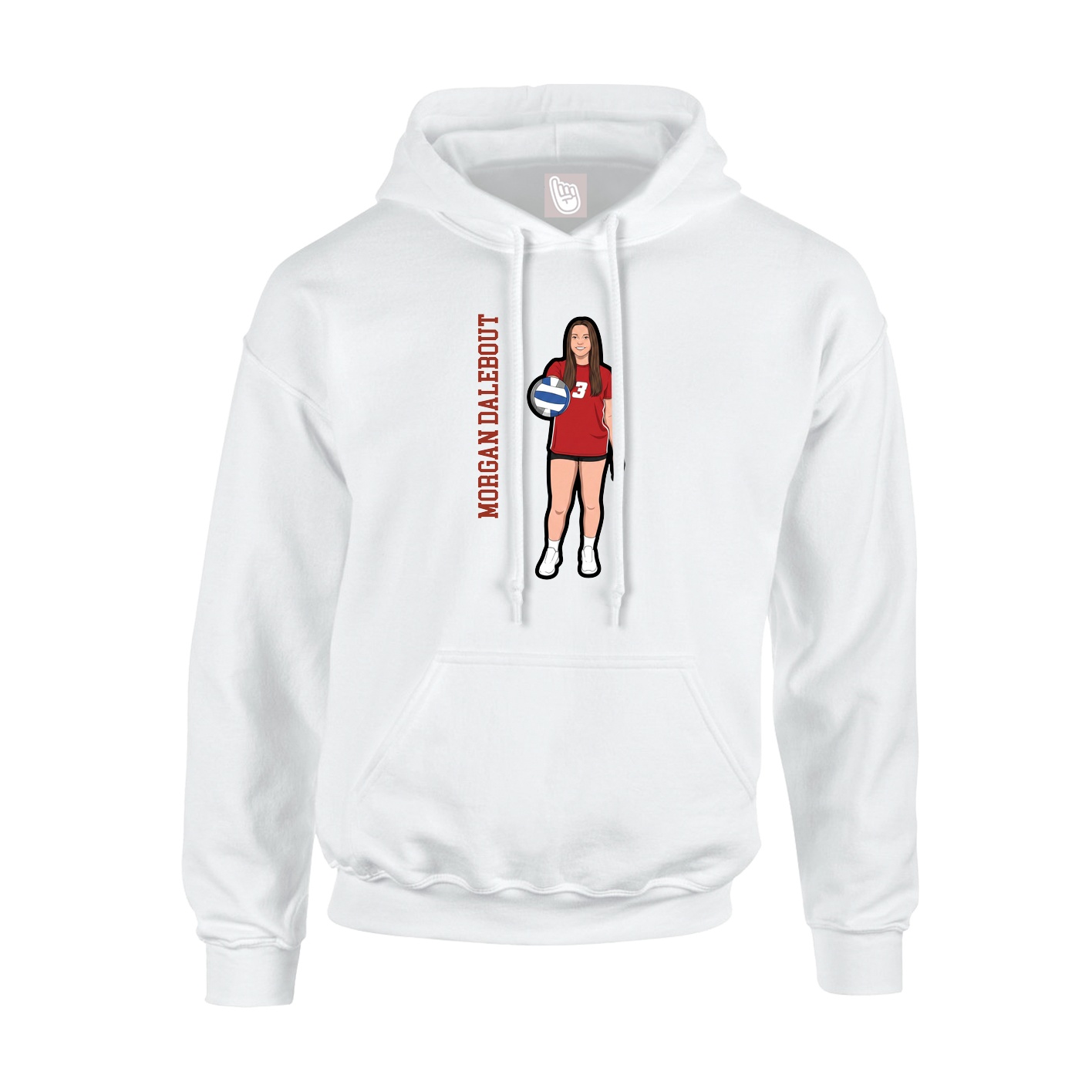 Hoodie — Name Vertical in White