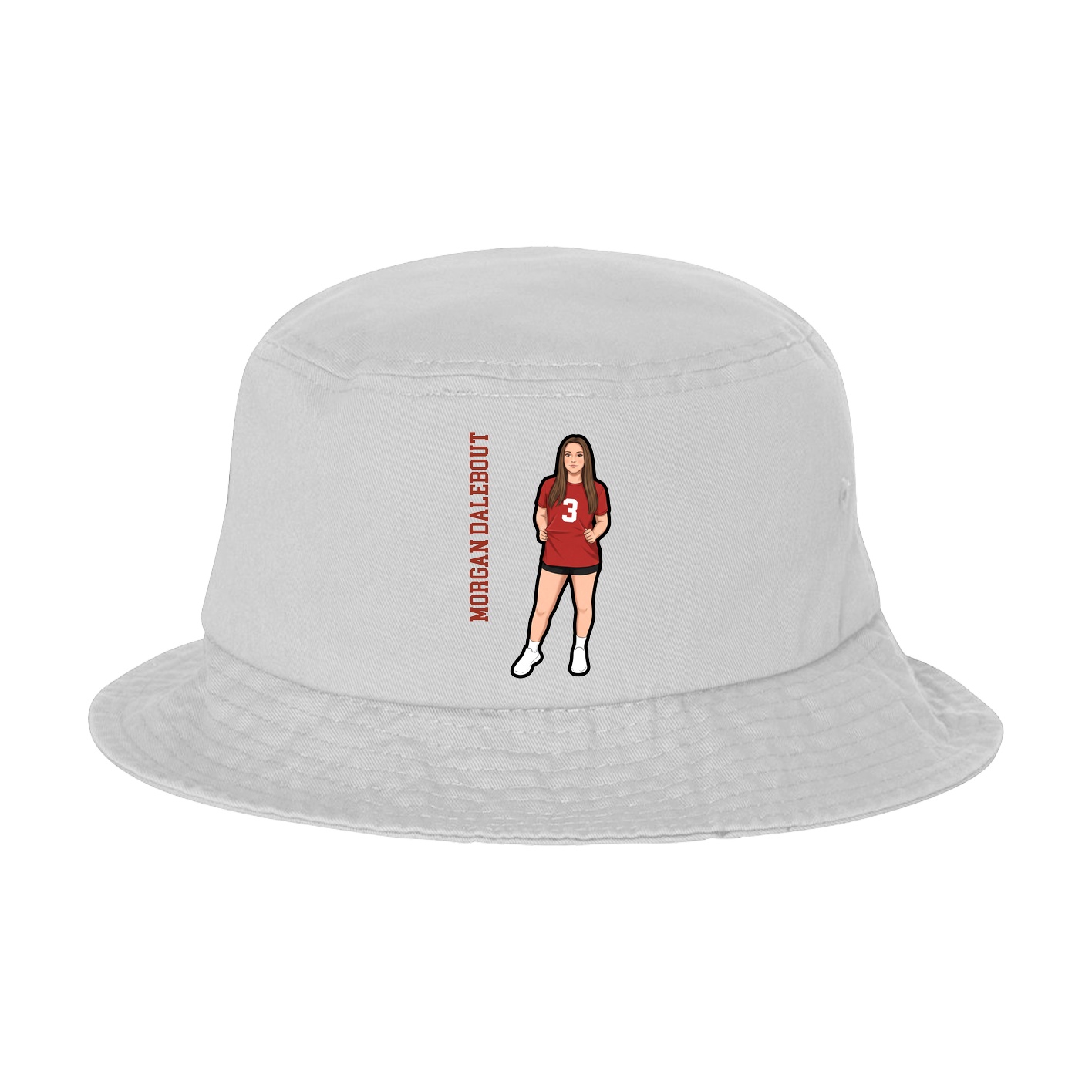 Bucket Cap — Name Vertical in White