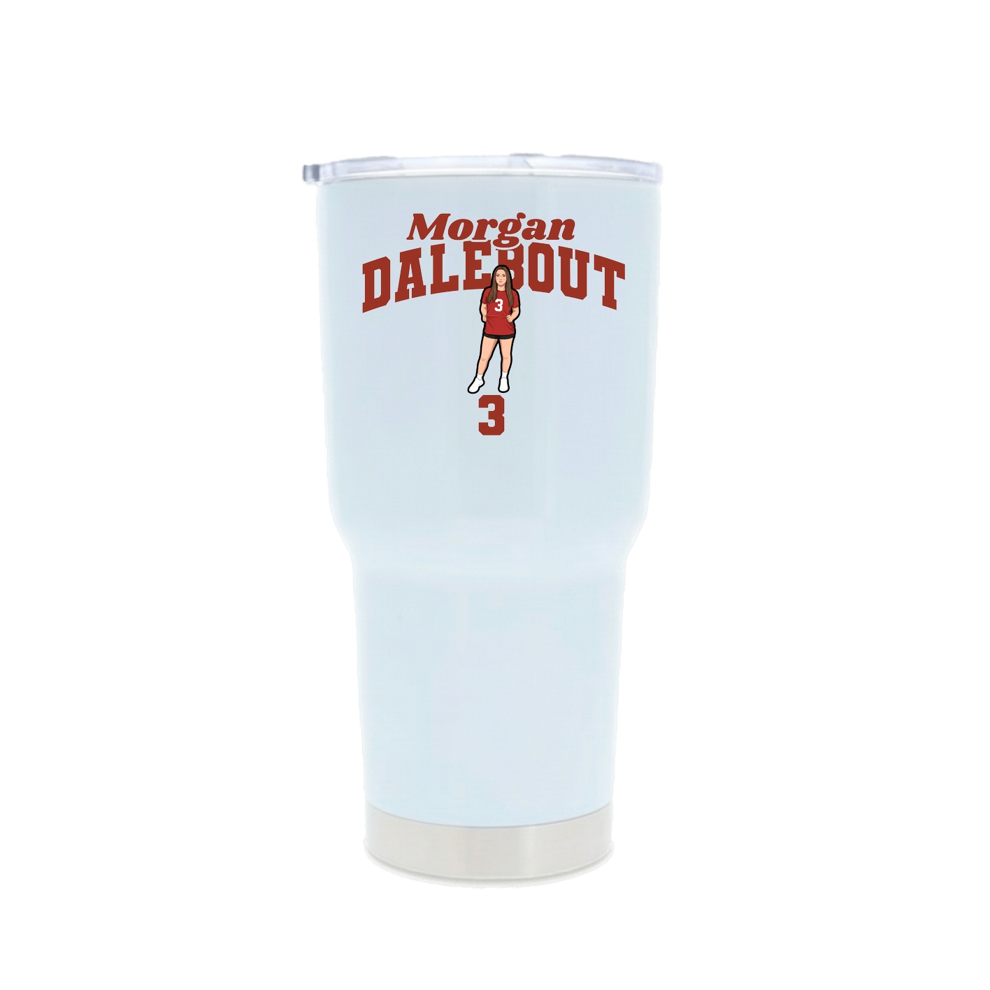 30oz Stainless Steel Tumbler — Signature Arch in White