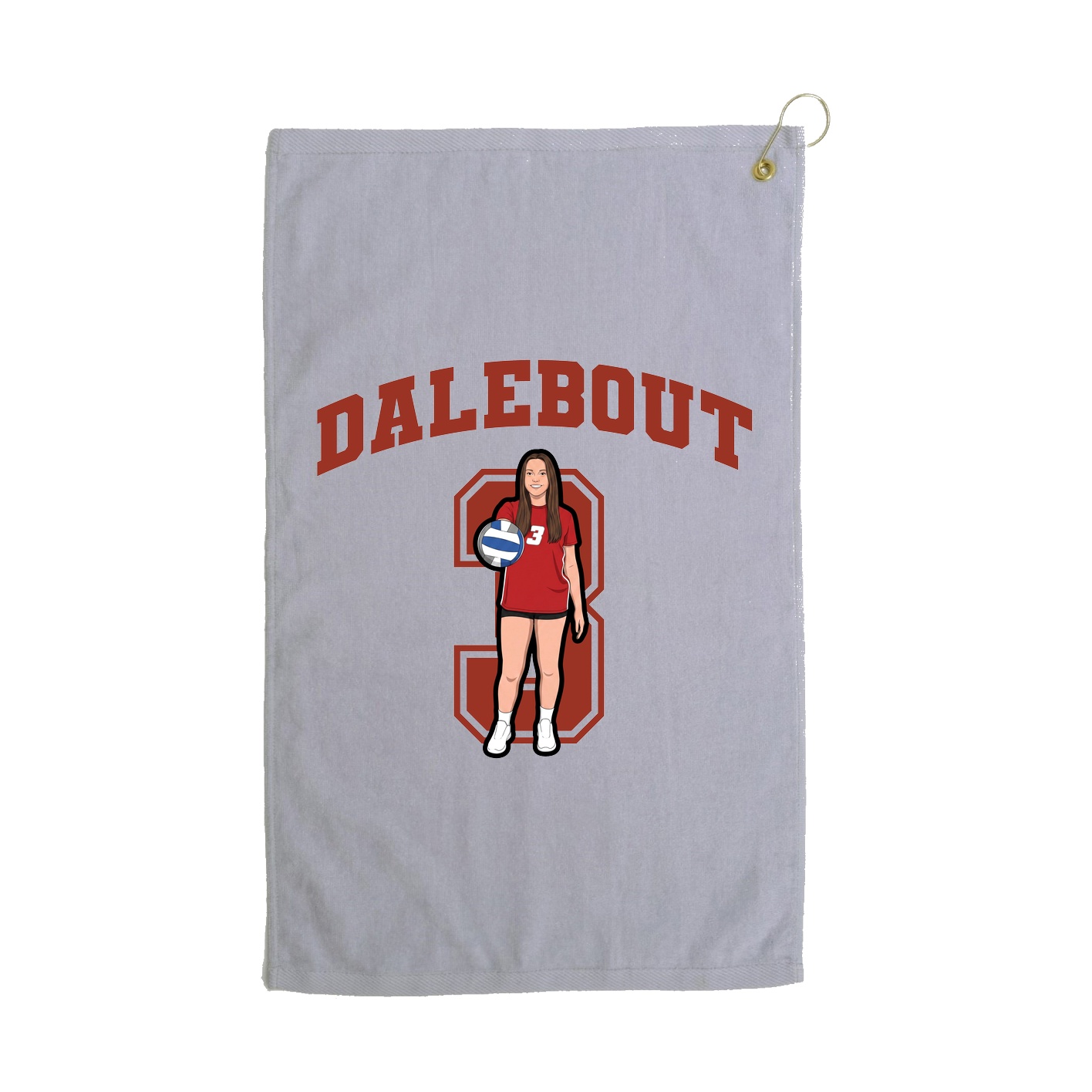 Golf Towel — Number in Grey