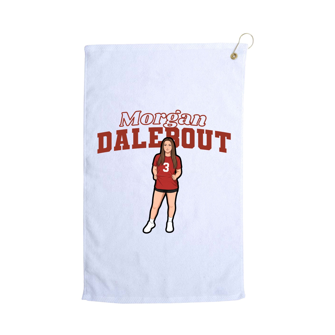 Golf Towel — Name Arch in White