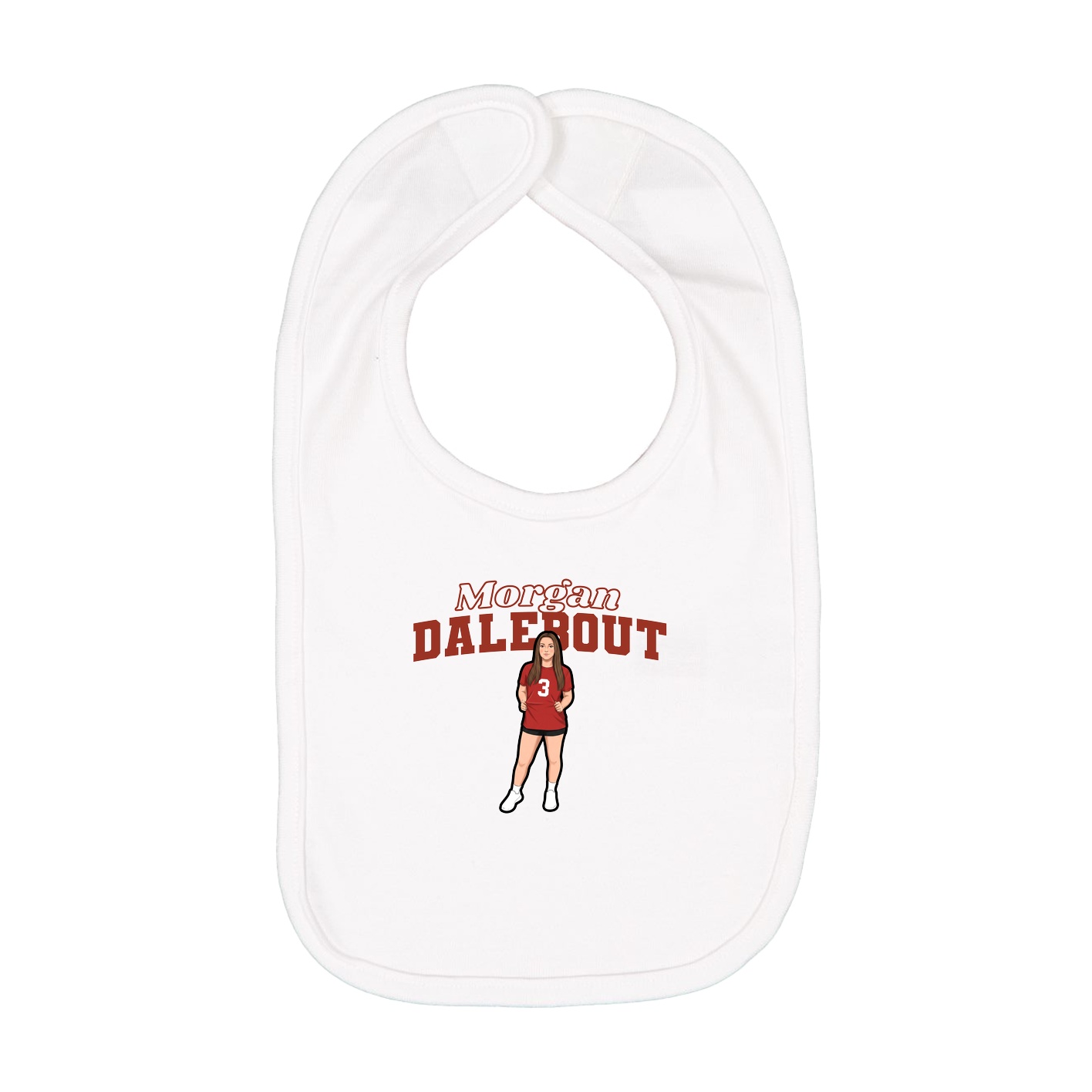 Infant Bib — Name Arch in White