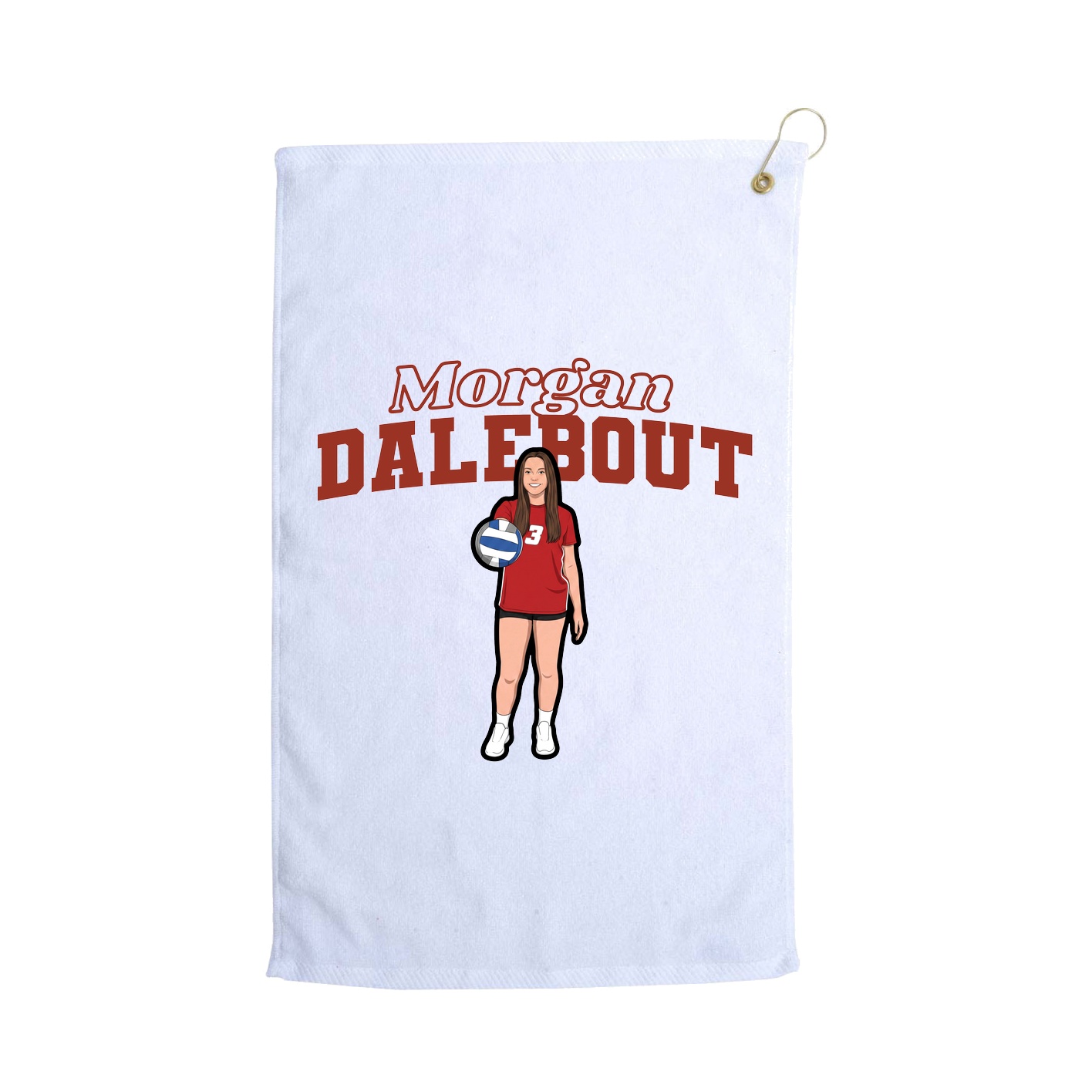 Golf Towel — Name Arch in White