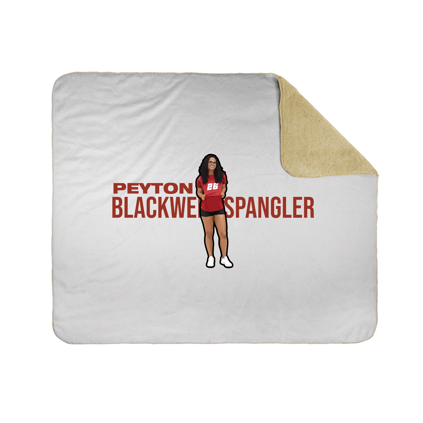 Throw Blanket — Player Name in White