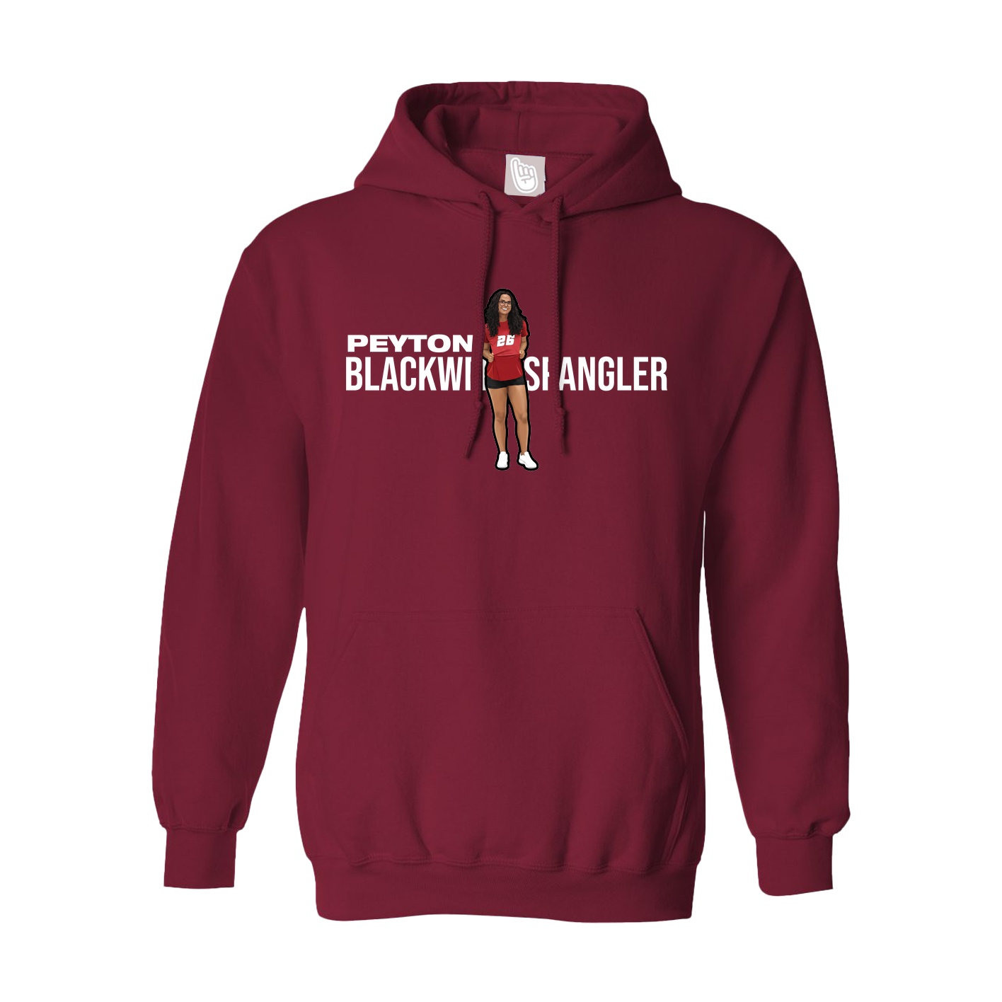 Hoodie — Player Name in Cardinal