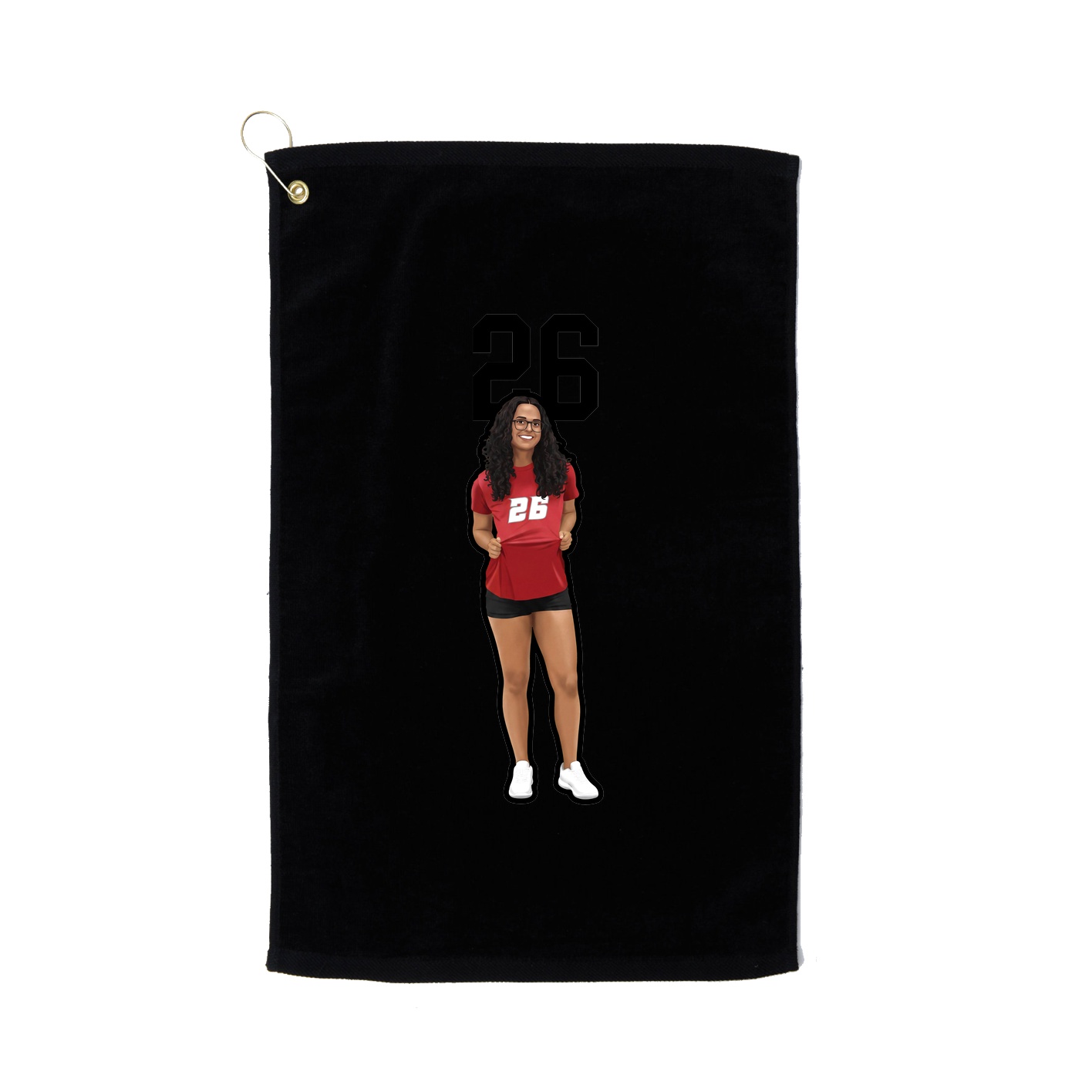 Golf Towel — Number Top in Black